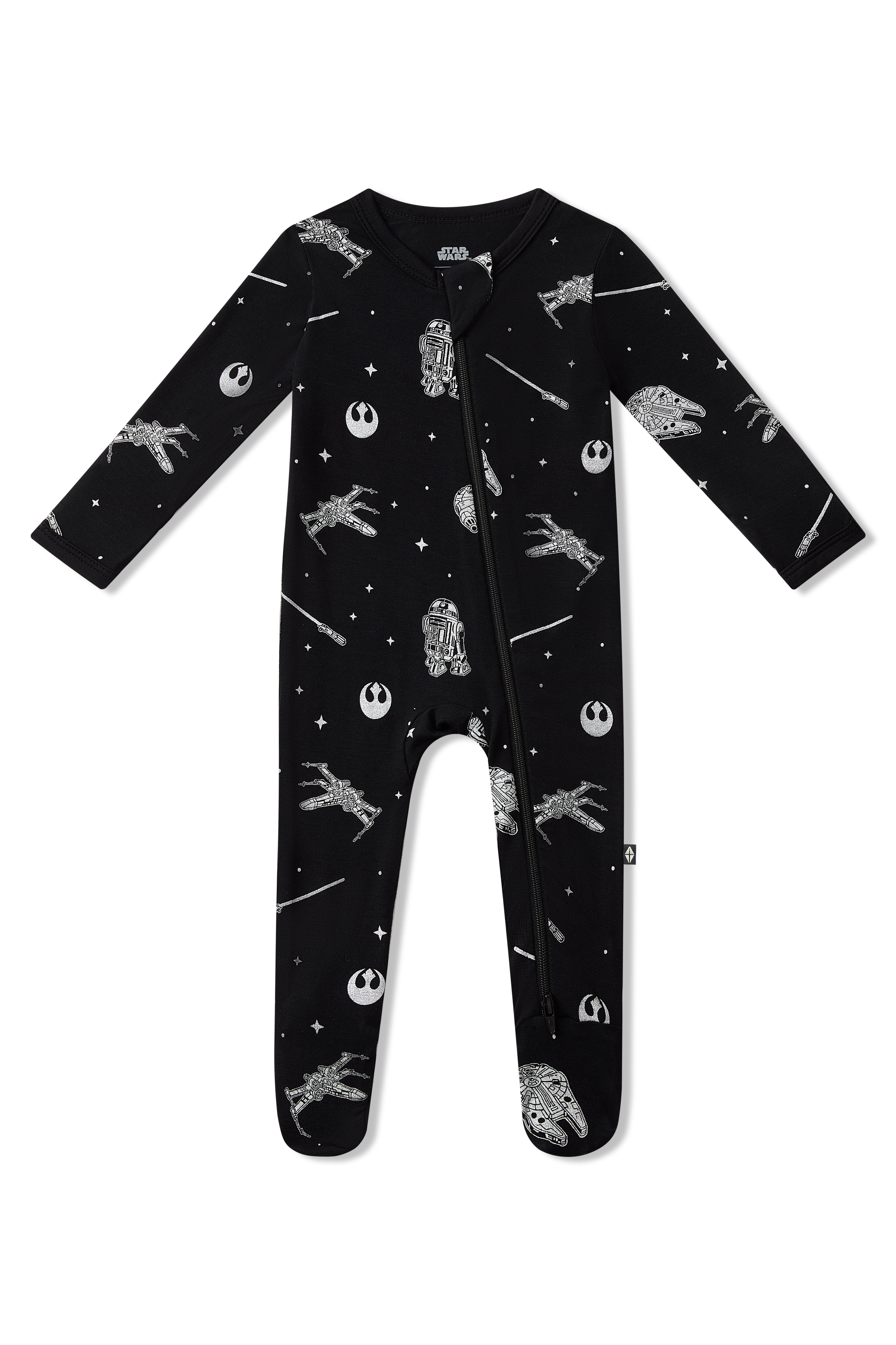 Product photo of the Zippered Footie in STAR WARS™ show on a white background