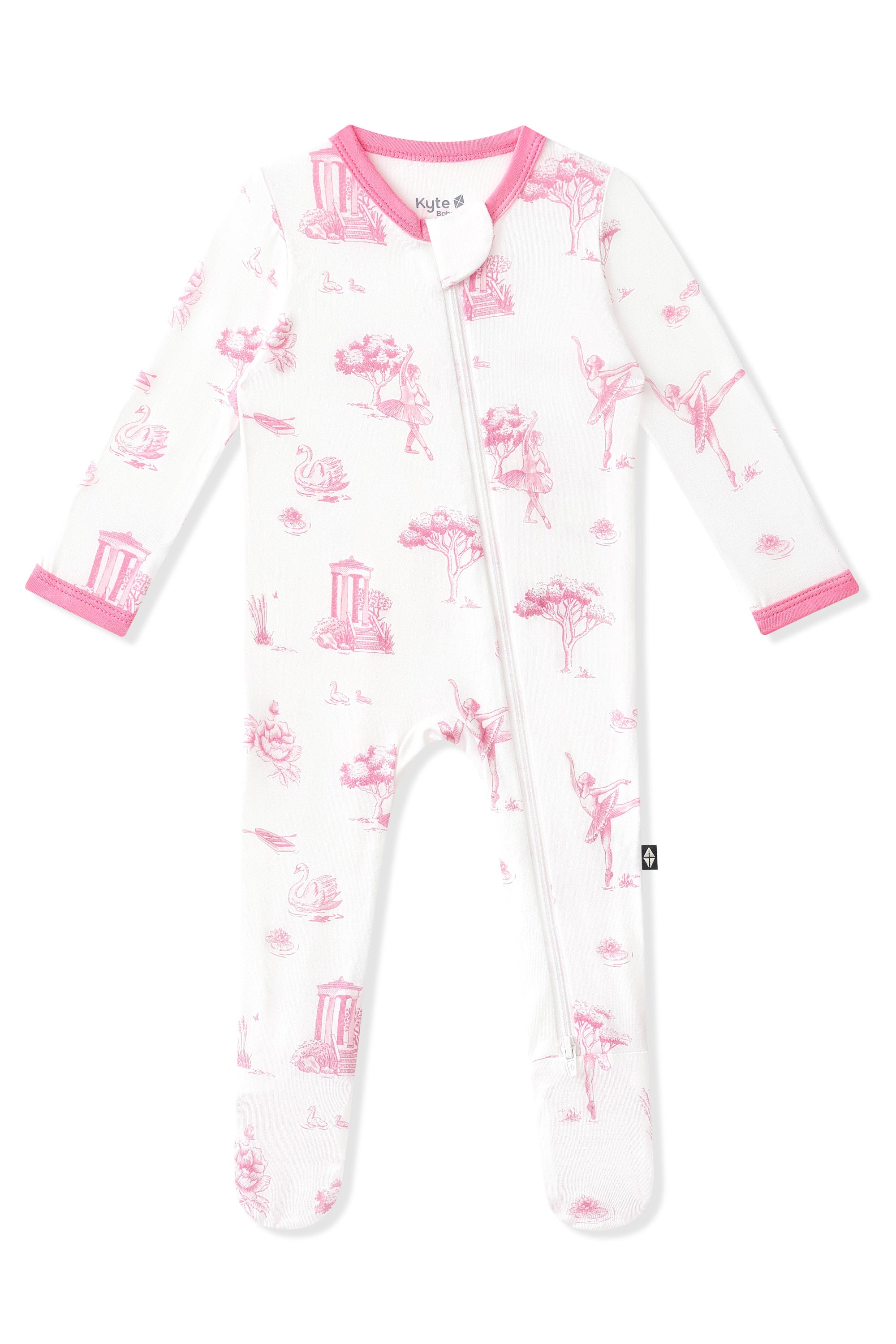 Product photo of the Zippered Footie in Toile Ballet