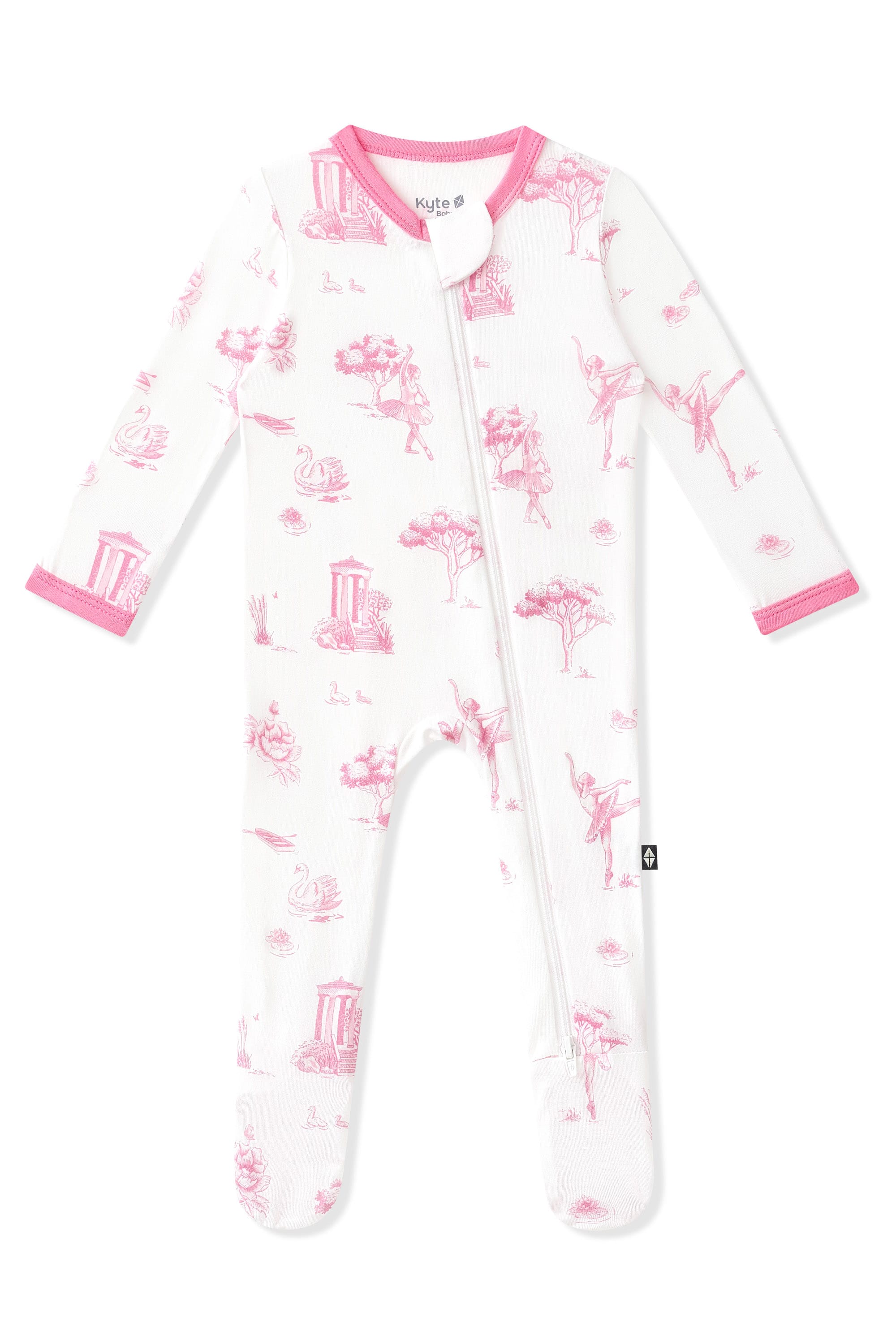 Product photo of the Zippered Footie in Toile Ballet