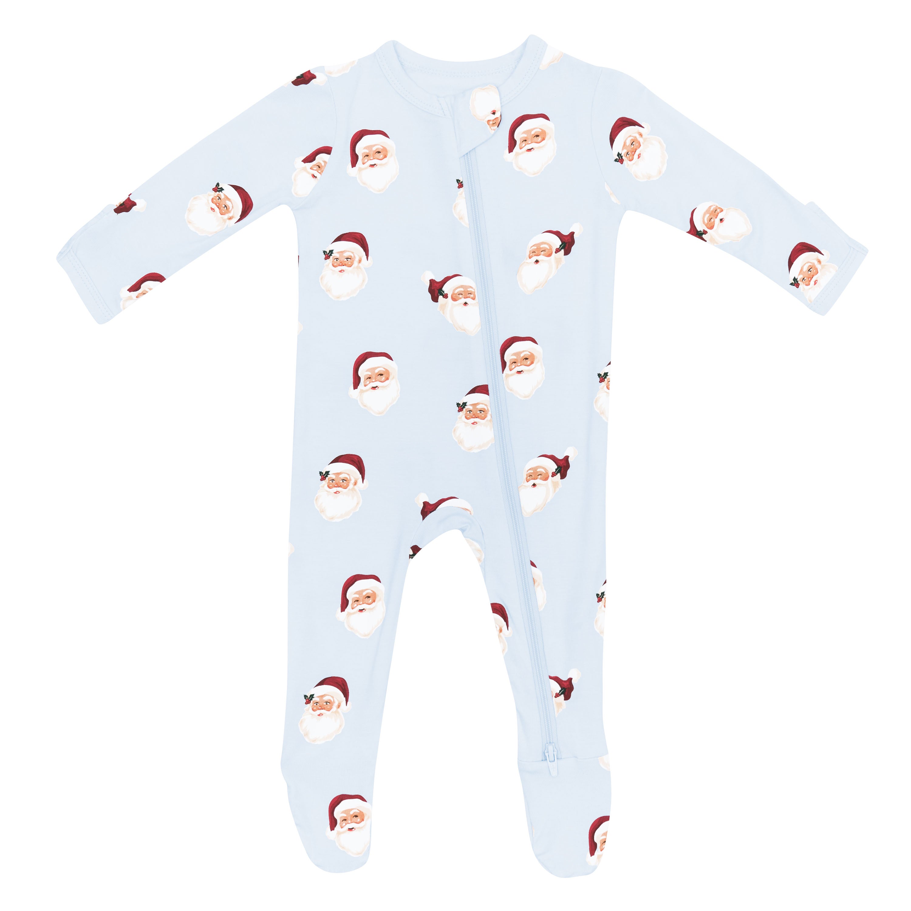 Product photo of the Zippered Footie in Vintage Santa