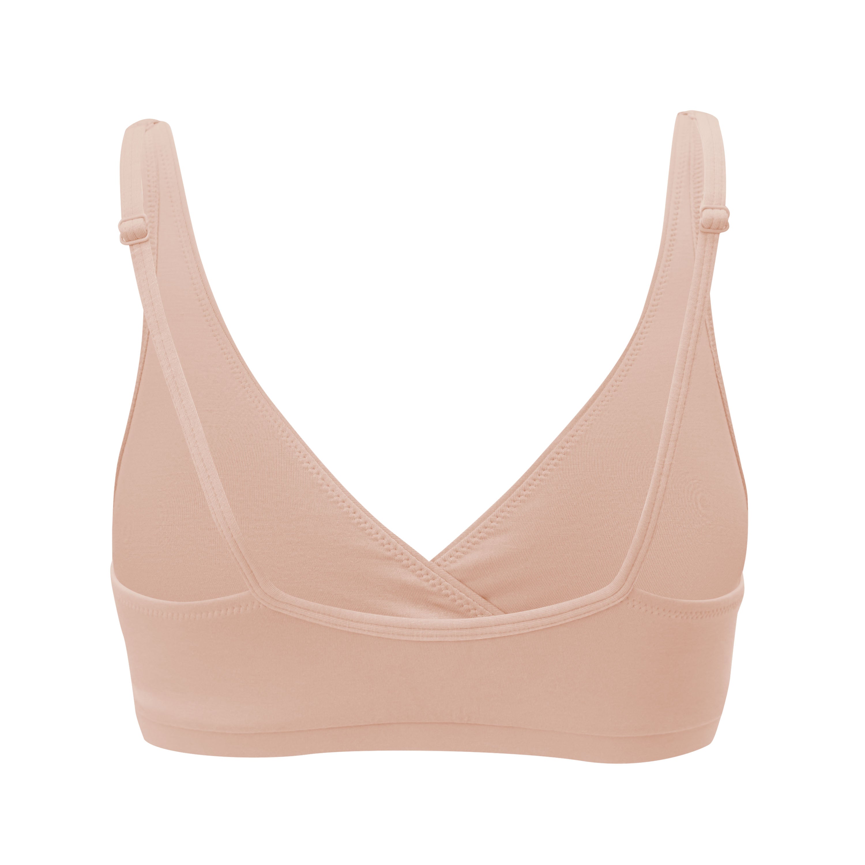 Back view of Women's Cross Front Bralette in Chai