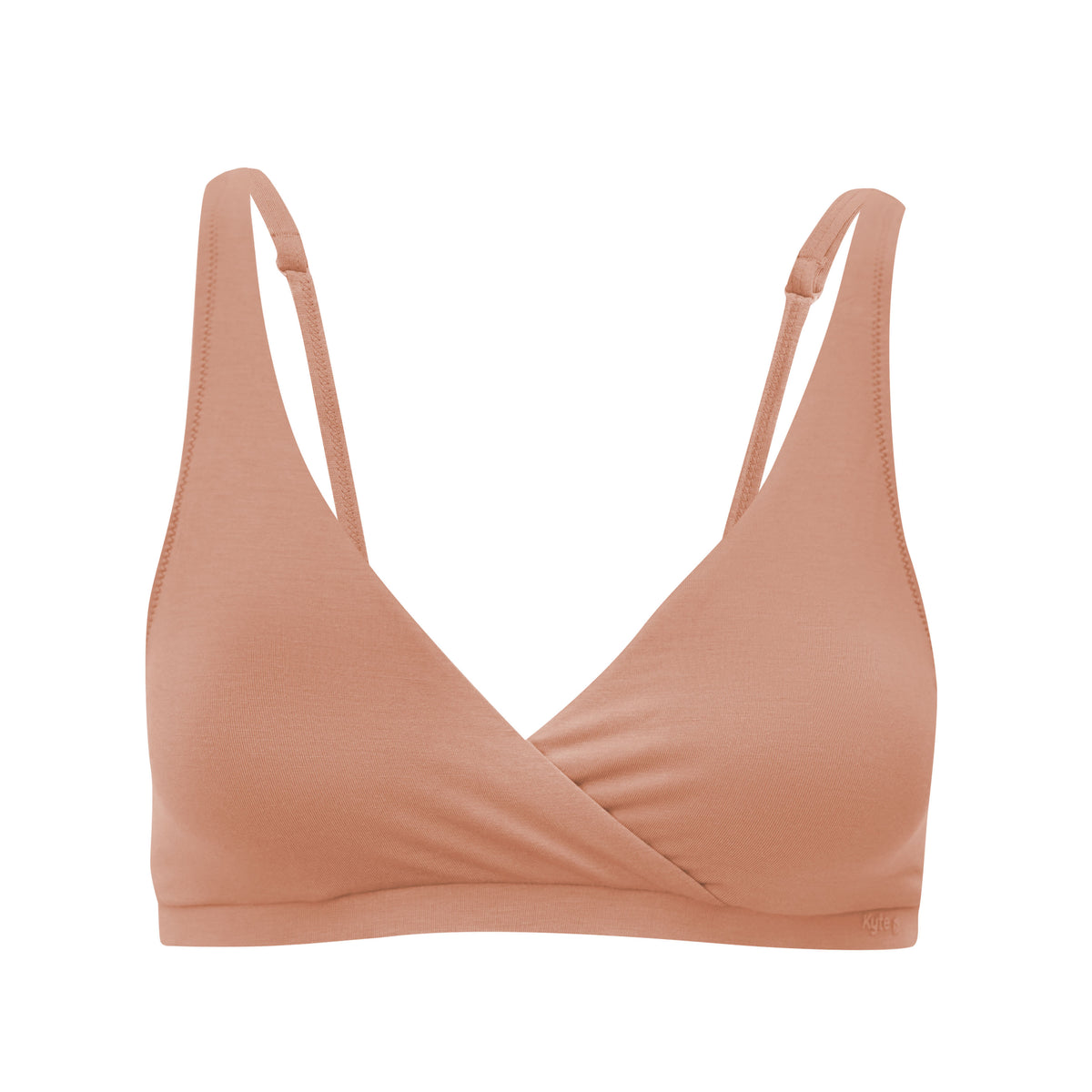 Front view of Women's Cross Front Bralette in Latte