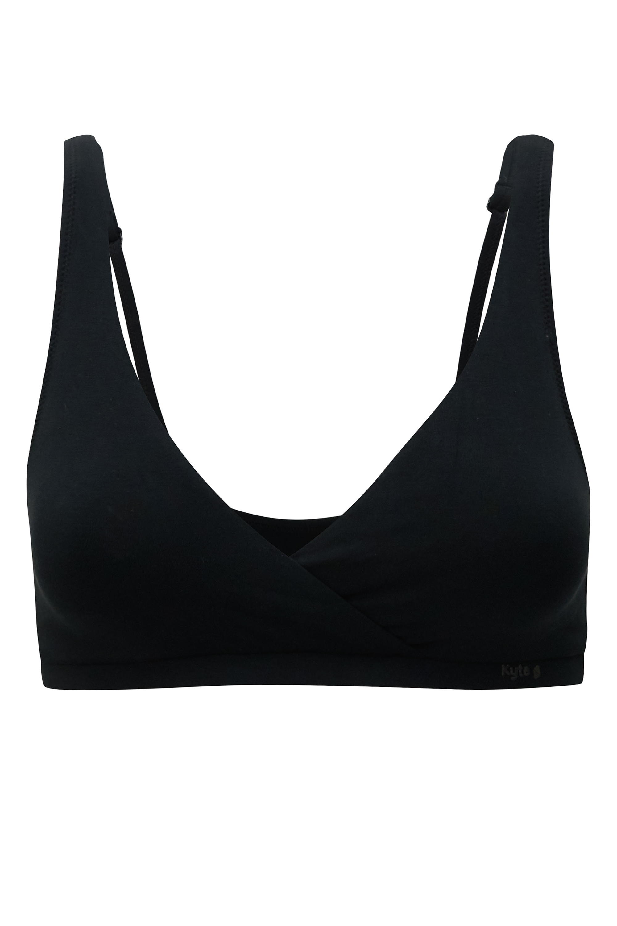 Women's Cross Front Bralette in Midnight black