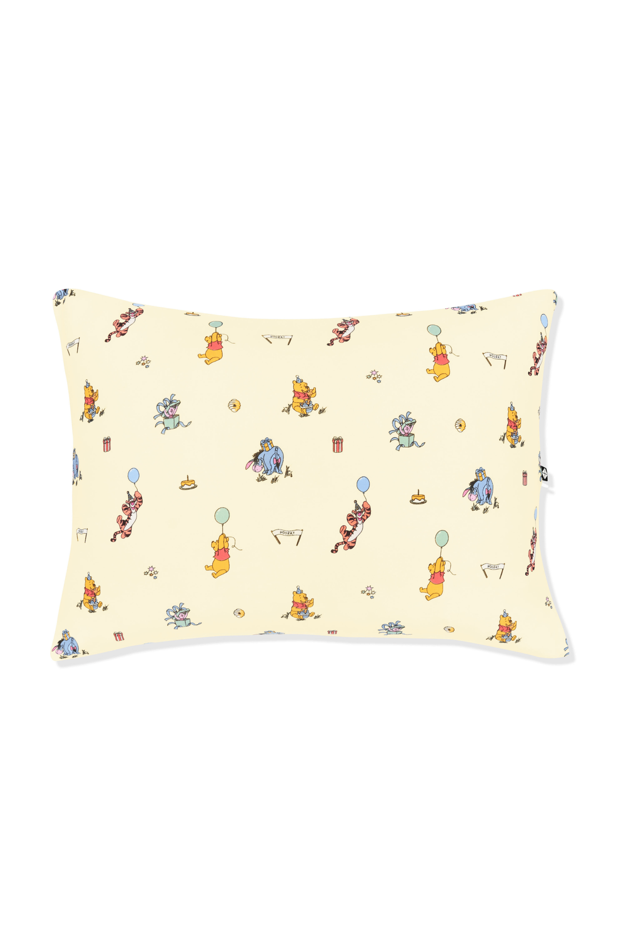 Front of the Toddler Pillowcase in Winnie the Pooh Celebration on a white background