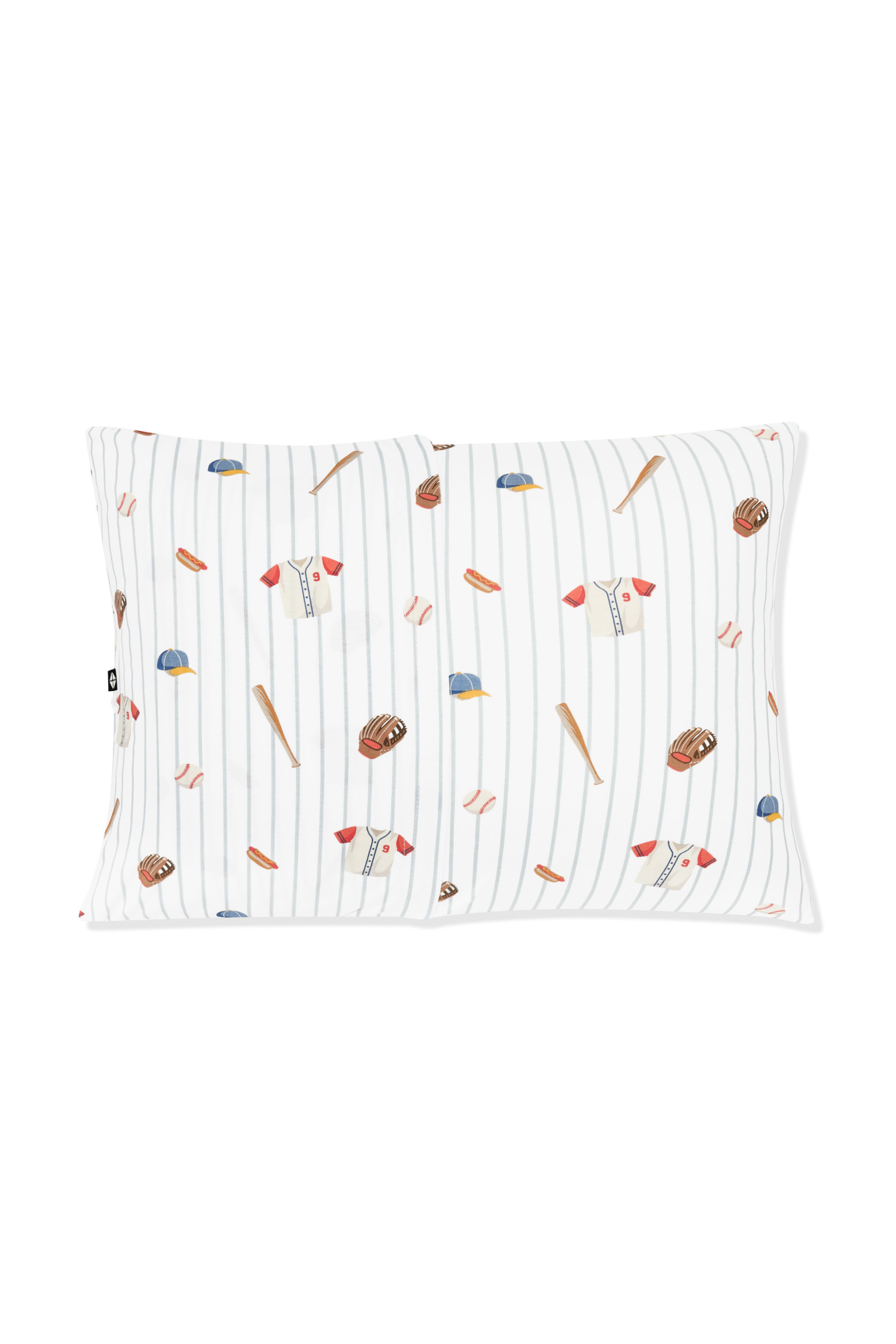 Back of the Toddler Pillowcase in Home Run showing the envelope closure