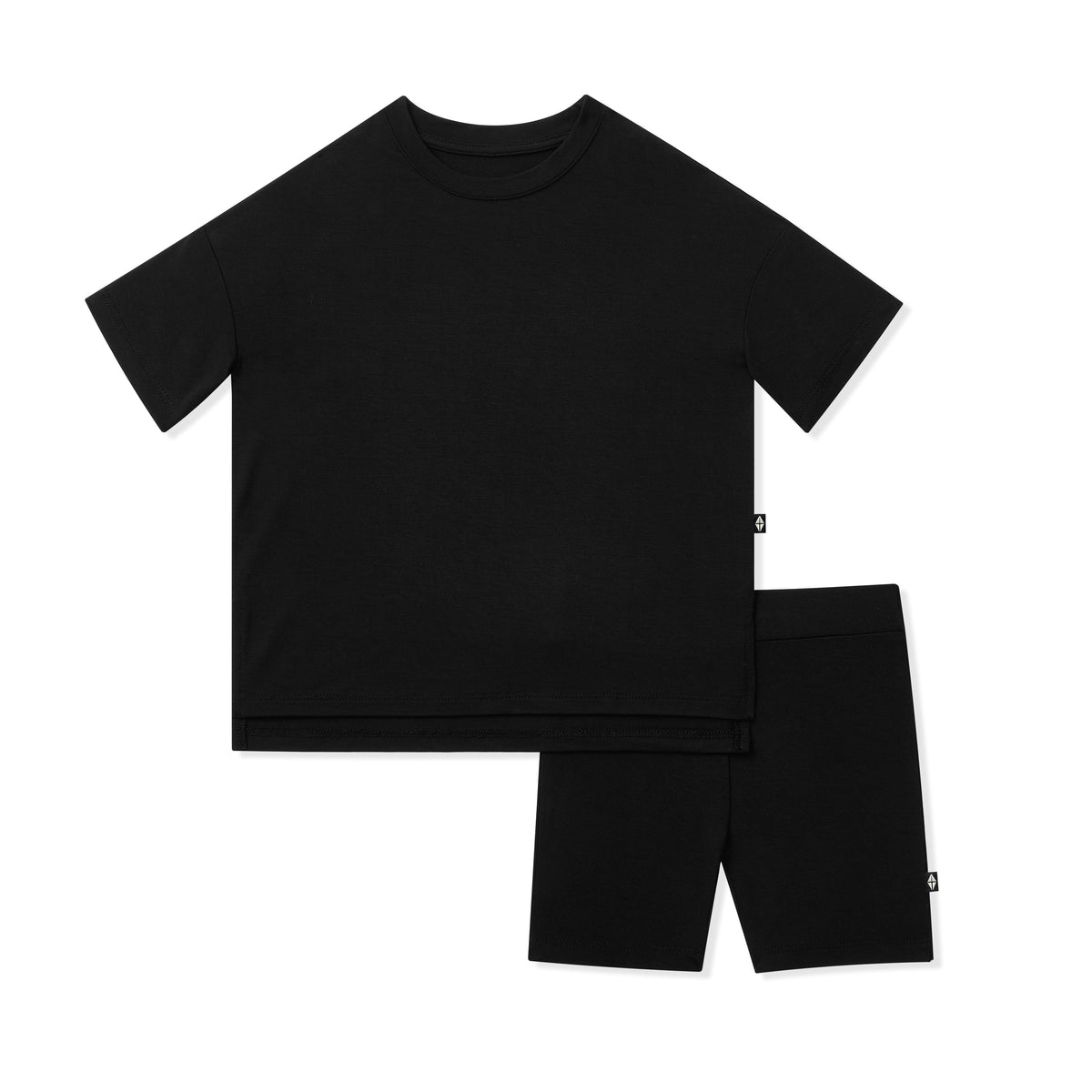 Toddler biker short set in black