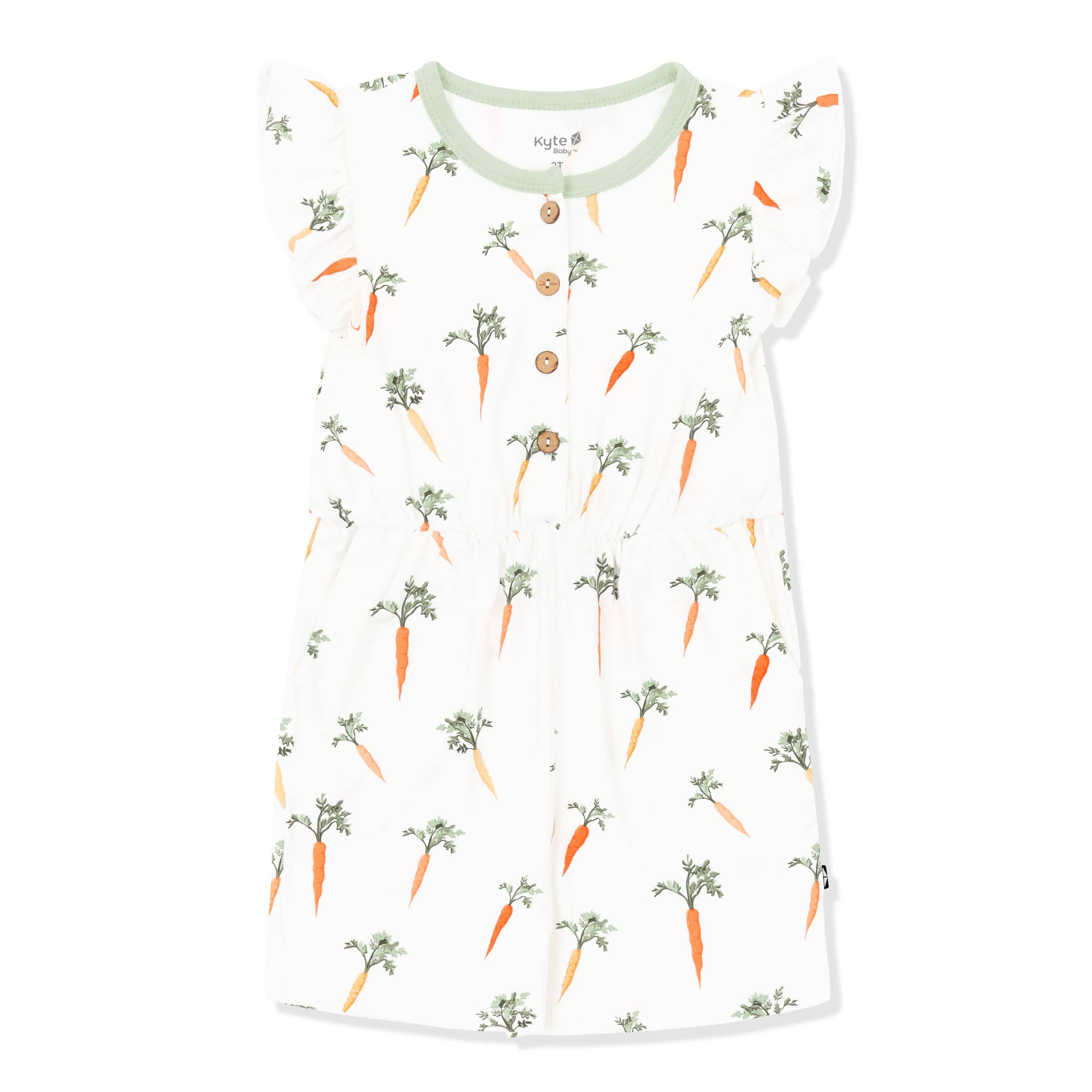 Product photo of the Flutter Sleeve Romper in Carrot