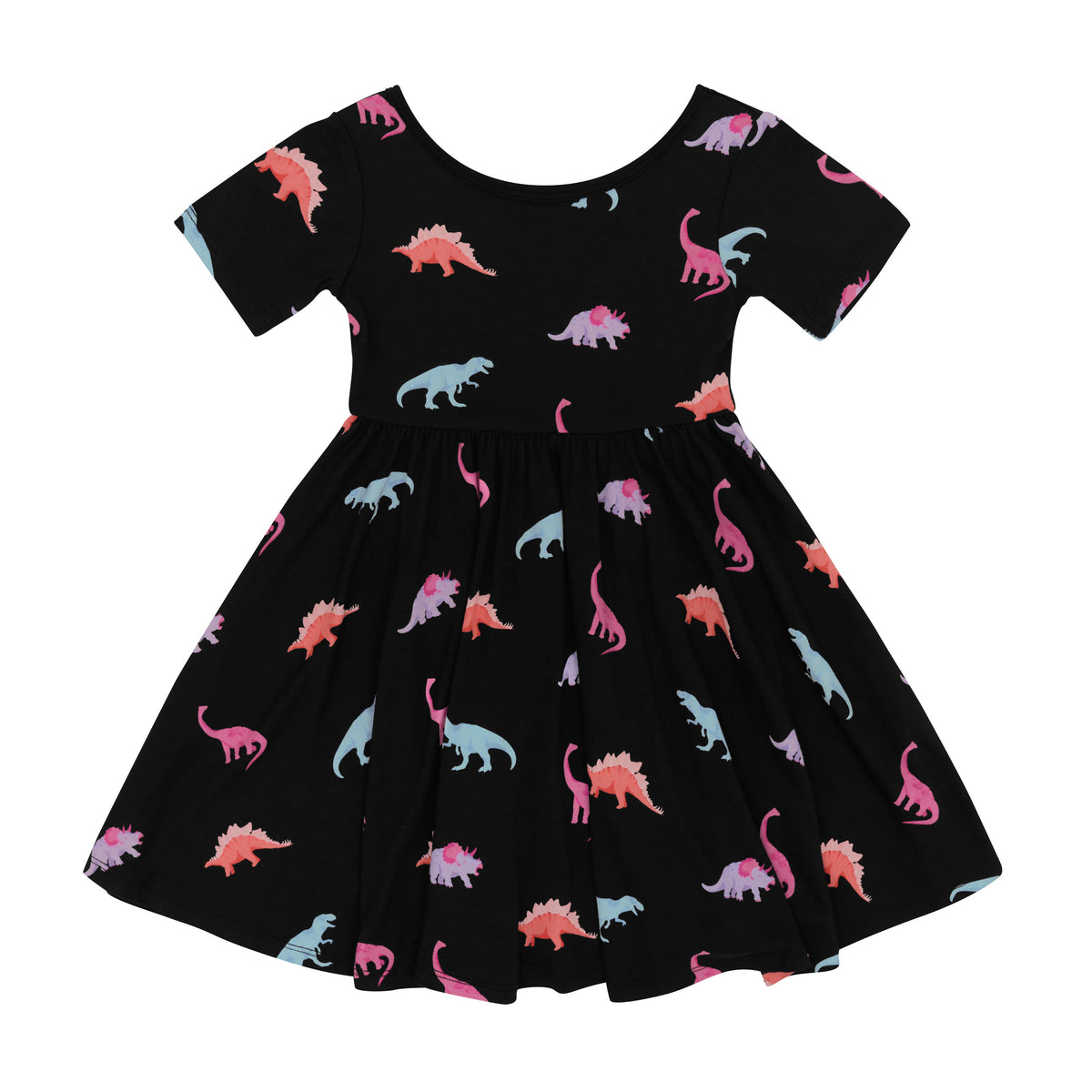 Kyte Baby Short Sleeve Twirl Dress in Midnight Roar