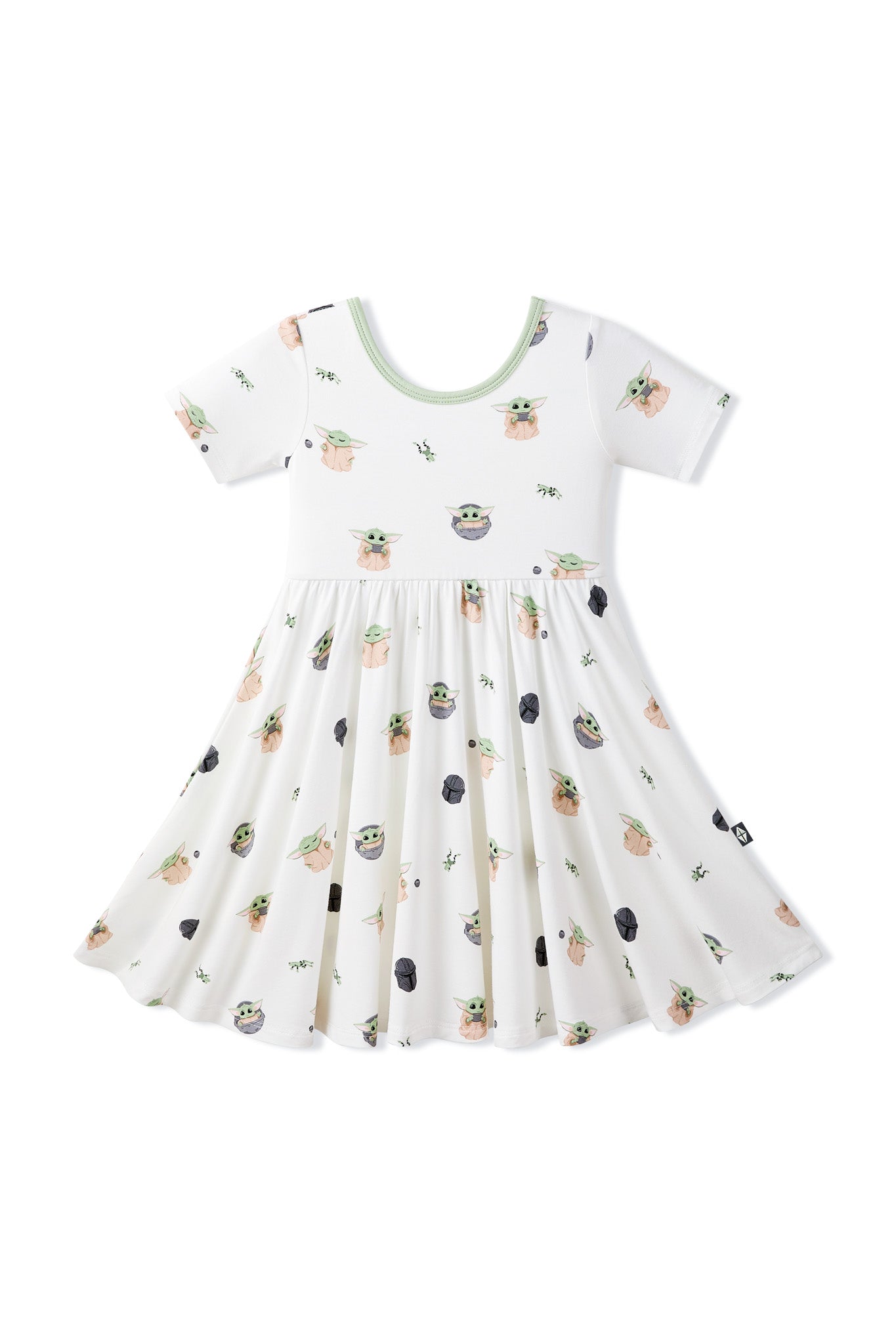 Product photo of the Twirl Dress in Grogu™ on a white background