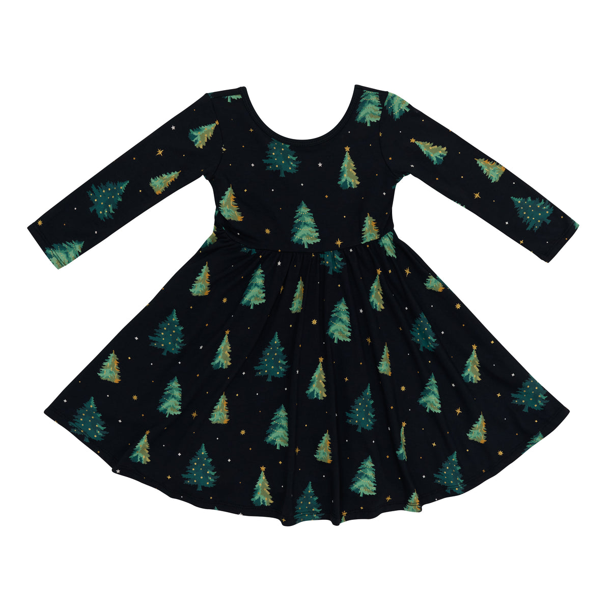 Product photo of the Long Sleeve Twirl Dress in Twinkle Tree
