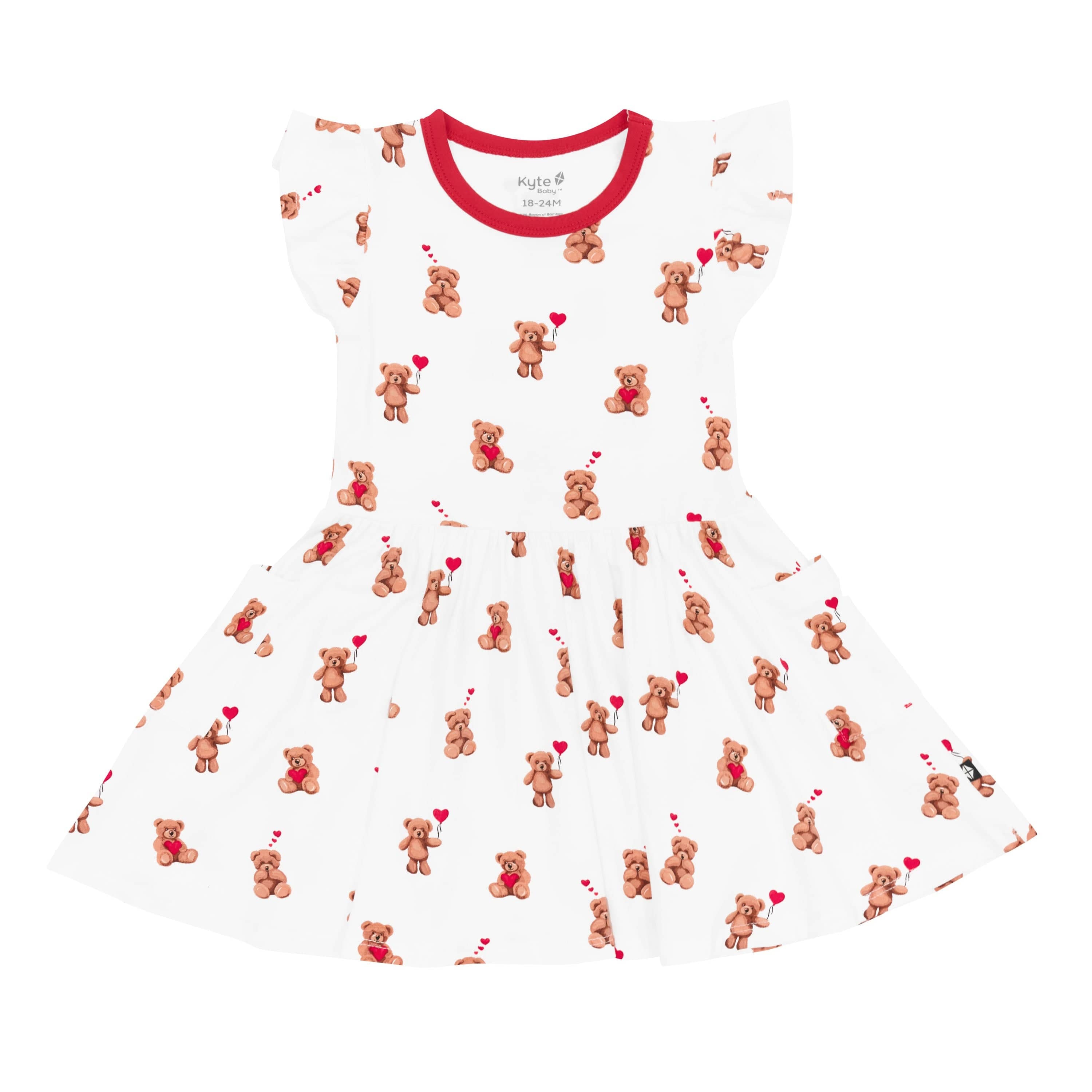 Product photo of the soft and breathable Pocket Dress in Bear Hearts
