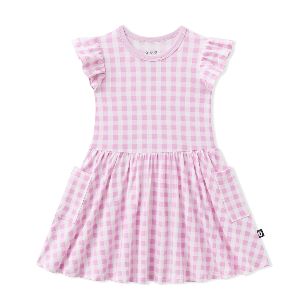 Product photo of the Pocket Dress in Gingham Thistle on a white surface