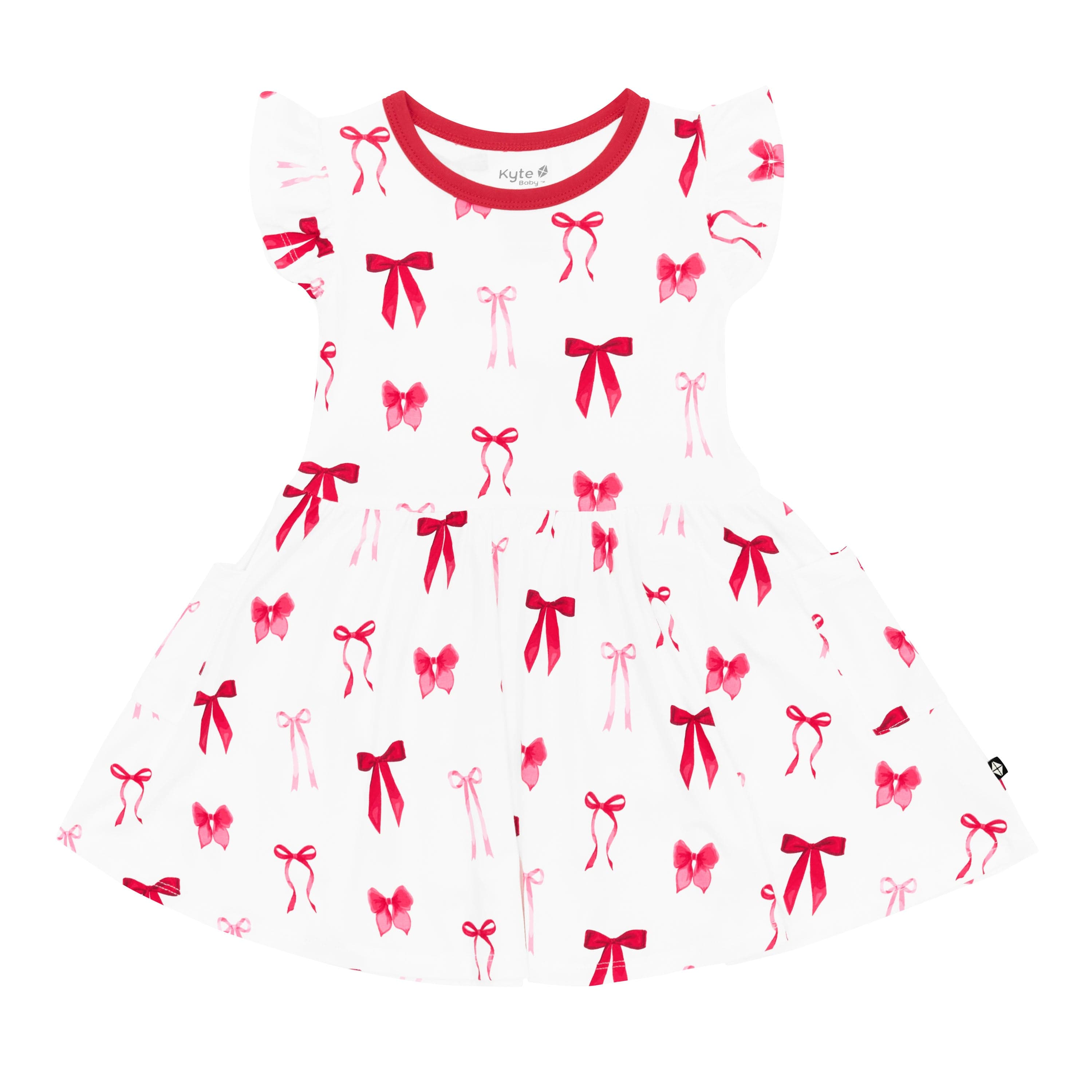 Product photo of the soft and flowy Pocket Dress in Small Love Bow