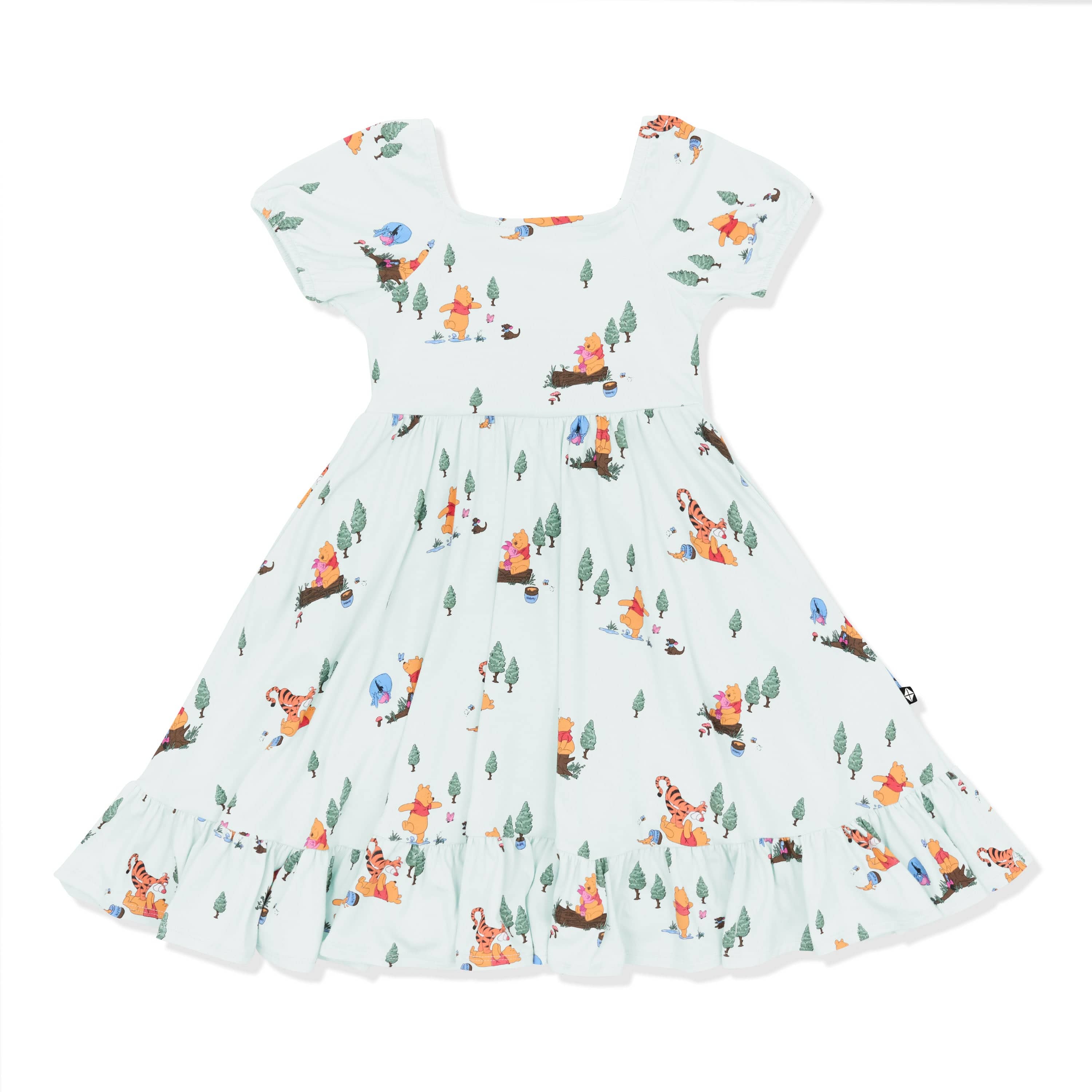 Product photo of the Puff Sleeve Twirl Dress in Winnie the Pooh Hundred Acre Wood