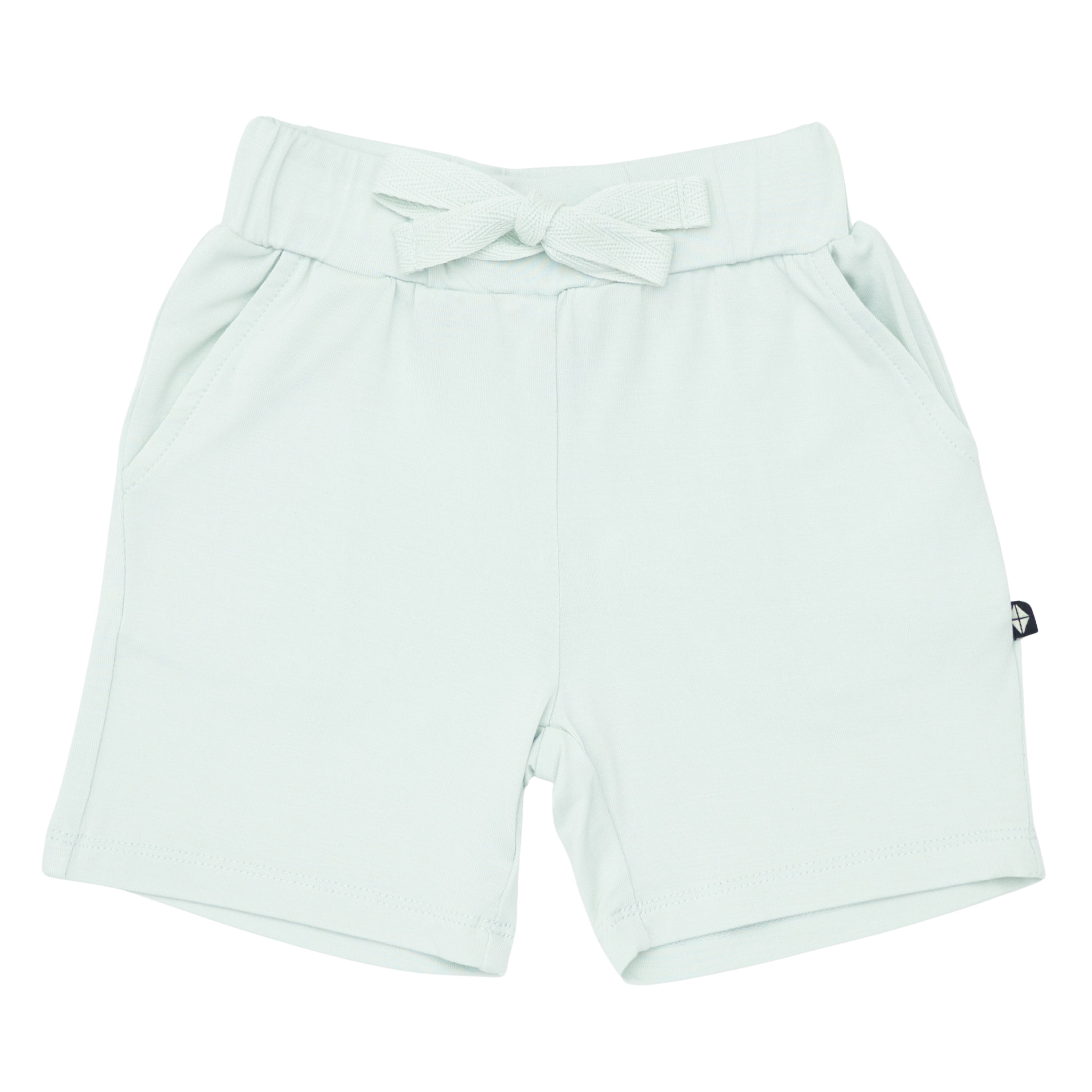 Drawstring Short in Dew showing drawstring waist