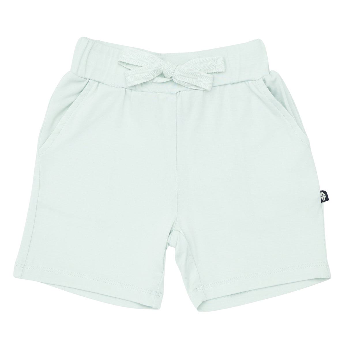 Drawstring Short in Dew showing drawstring waist
