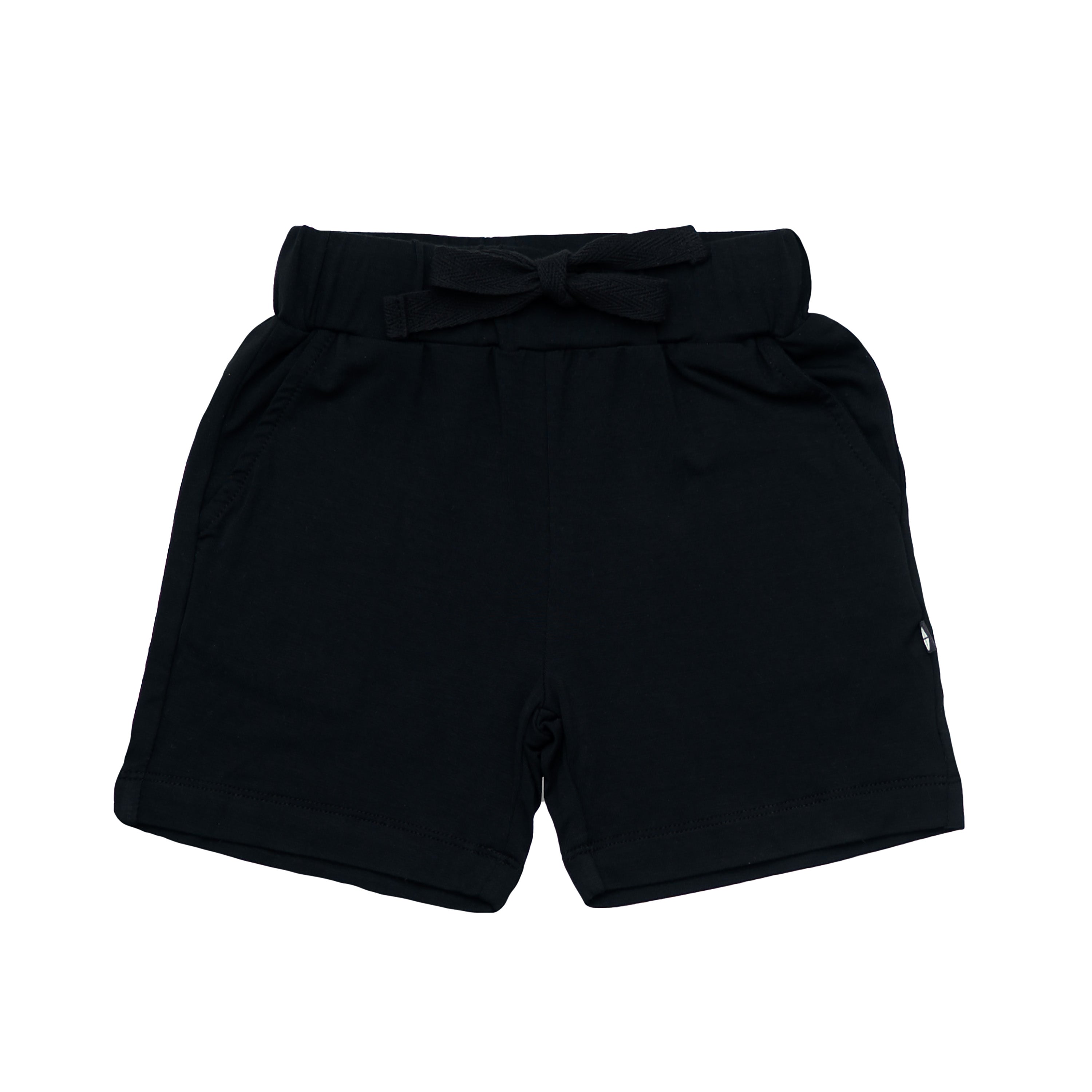 Bamboo Drawstring Short in Midnight Black