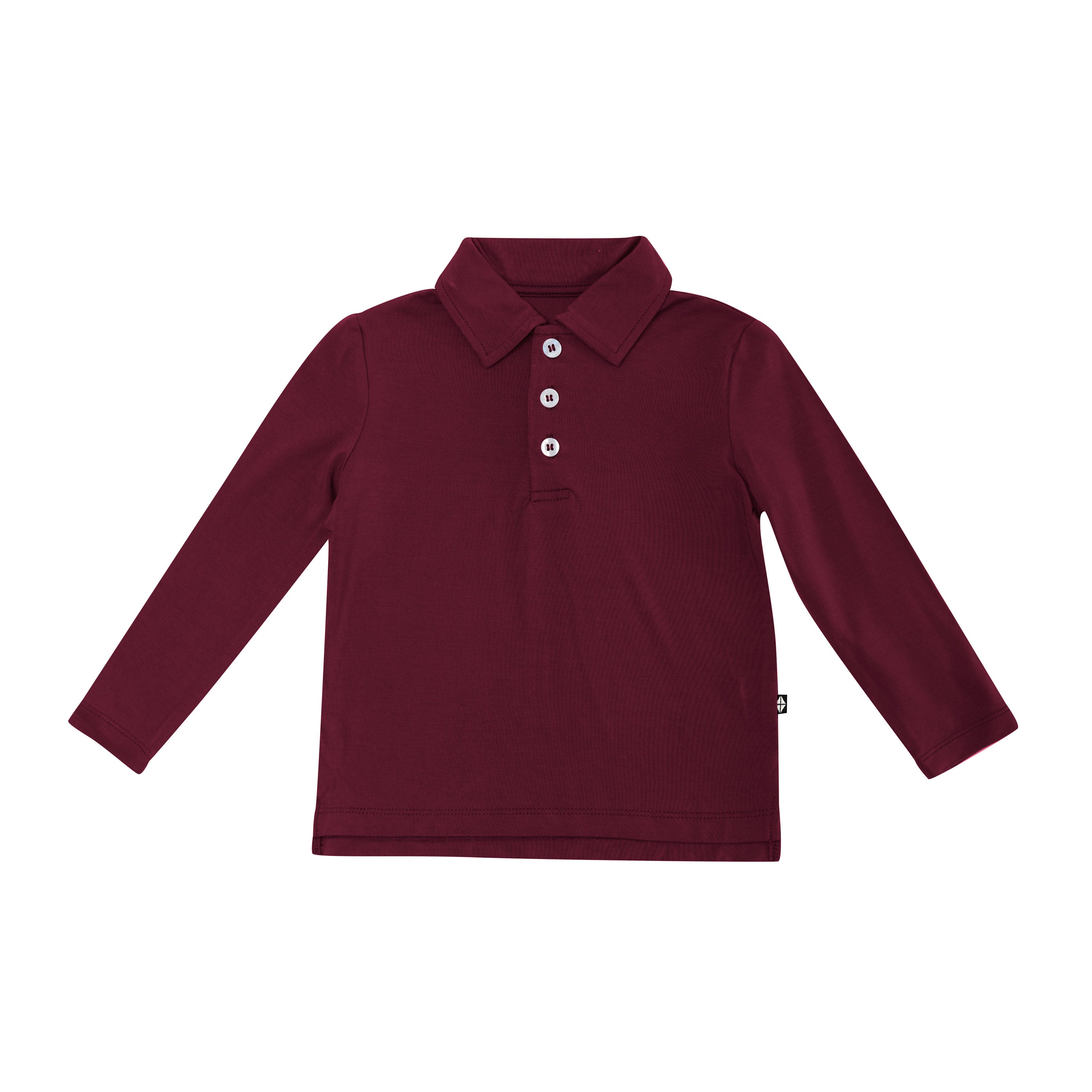 Product photo of the Toddler Long Sleeve Polo in Burgundy