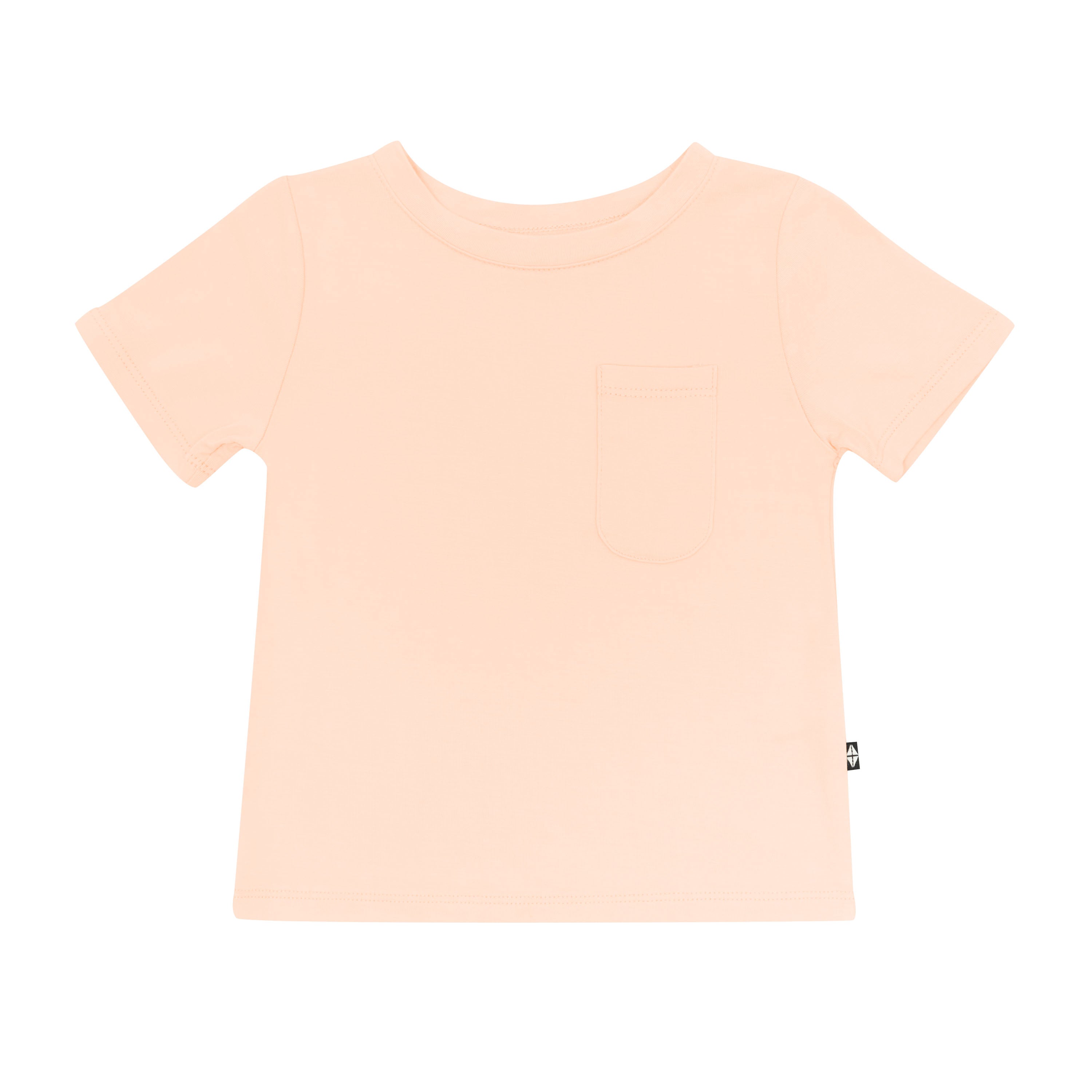Kyte Baby's Toddler Crew Neck Tee in Canyon showing the front pocket
