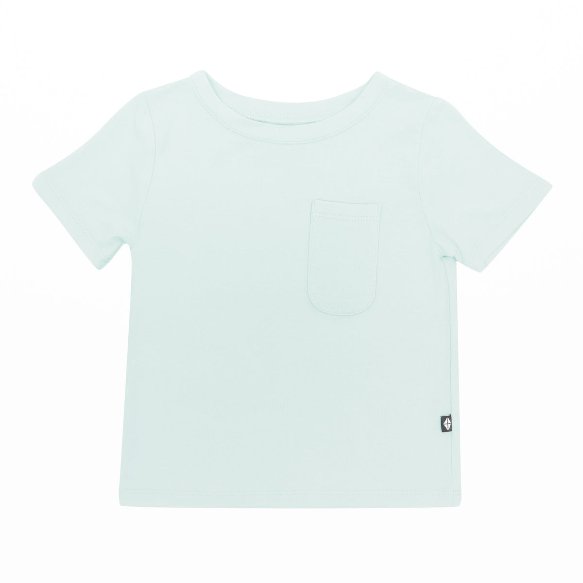 Kyte Baby's Toddler Crew Neck Tee in Dew showing the front pocket