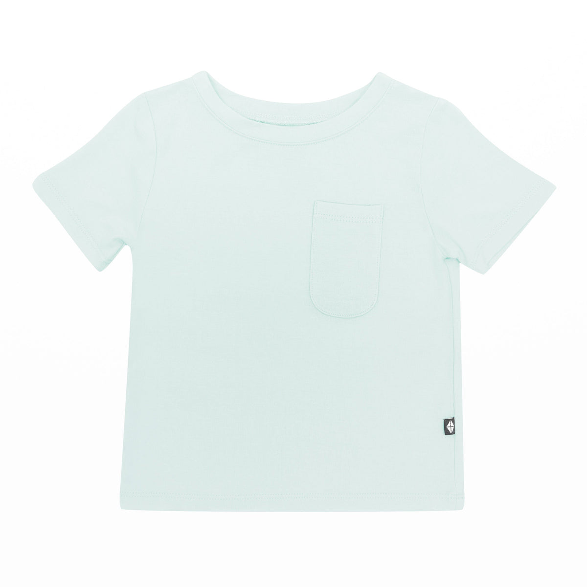 Kyte Baby's Toddler Crew Neck Tee in Dew showing the front pocket