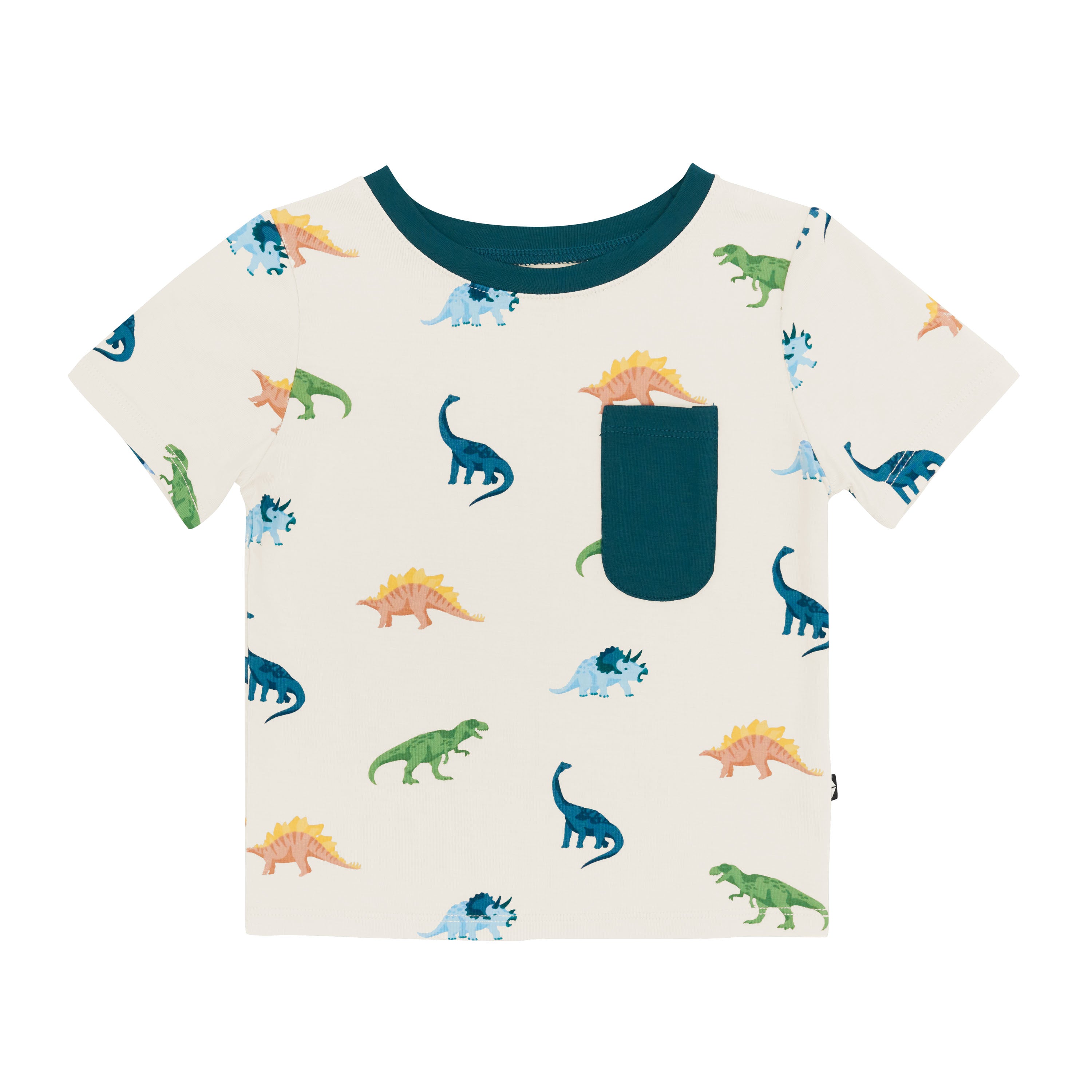 Kyte Baby Short Sleeve Crew Neck in Ecru Roar