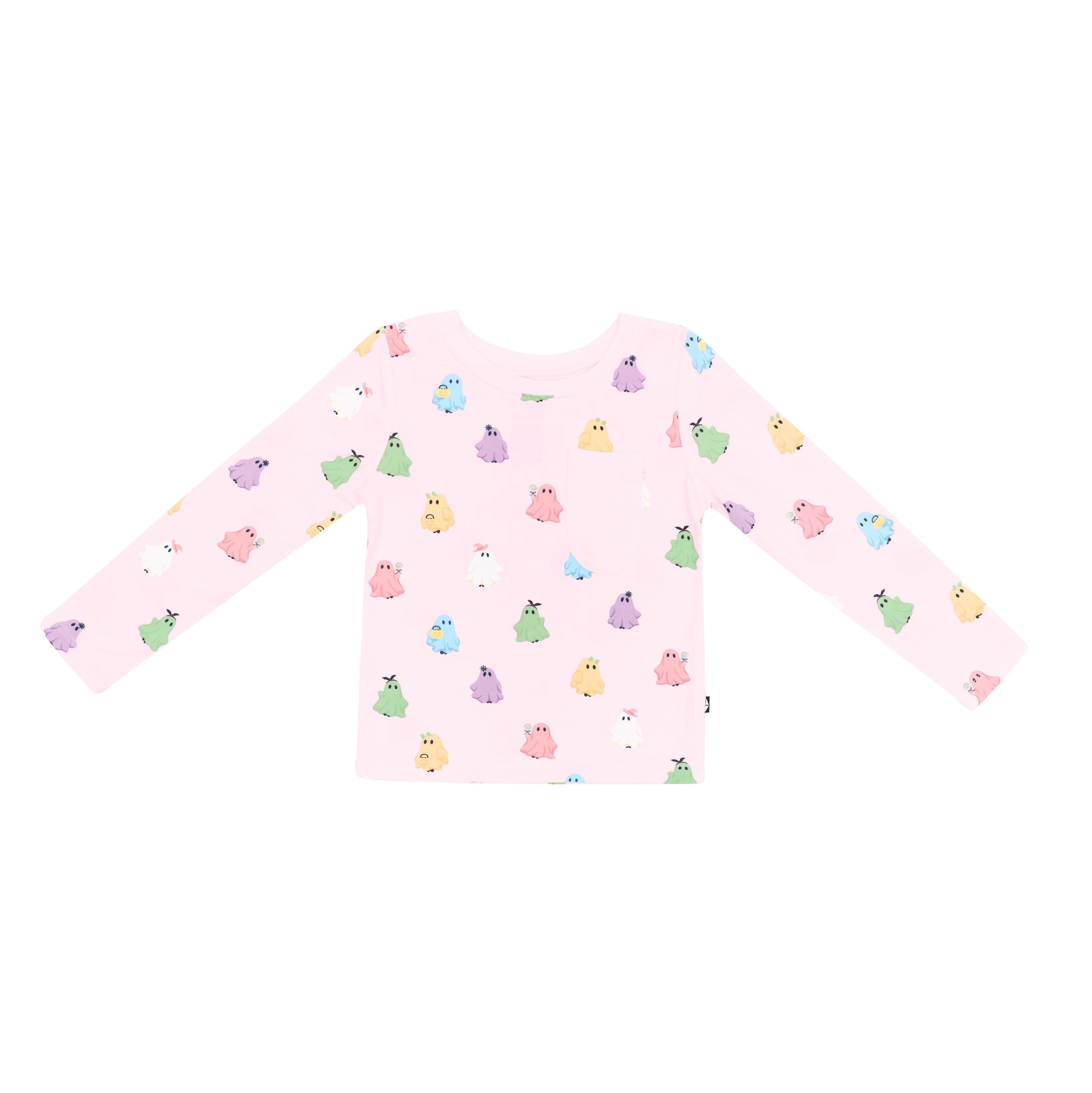 Product photo of the Long Sleeve Toddler Crew Neck Tee in Pastel Ghost