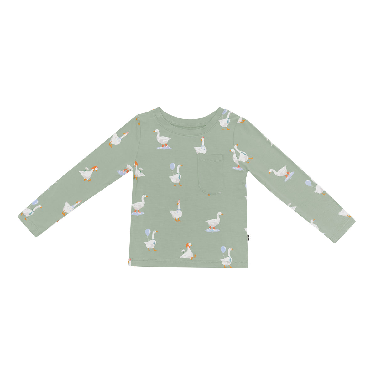 Product photo of the Long Sleeve Toddler Crew Neck Tee in Silly Goose