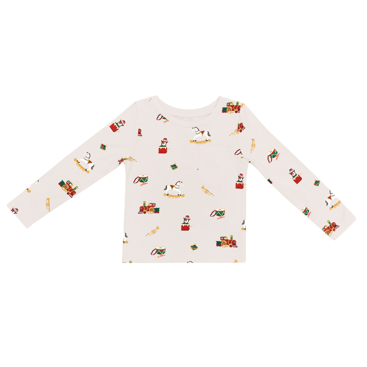 Product photo of the Long Sleeve Toddler Crew Neck Tee in Vintage Toys