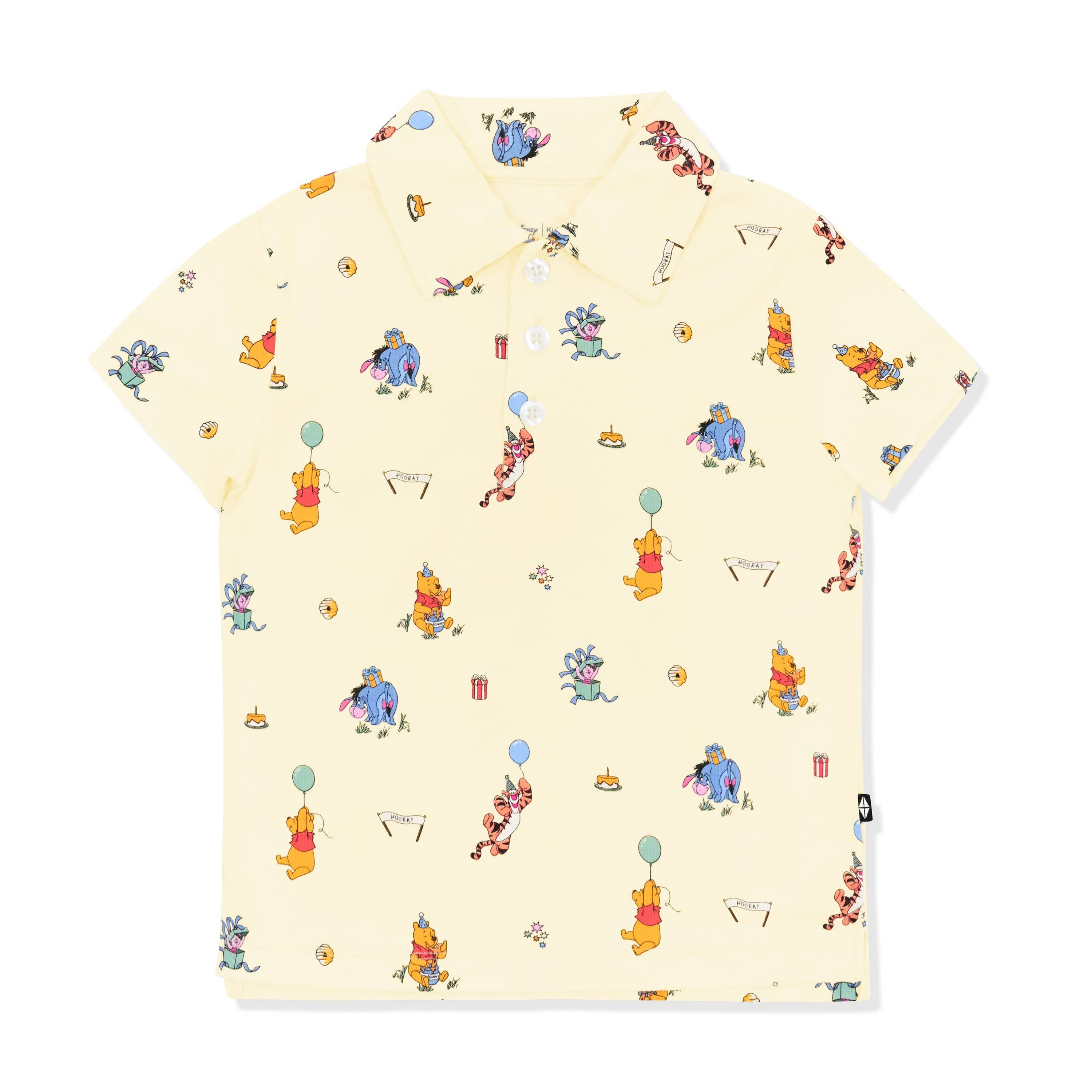 Product photo of the Toddler Short Sleeve Polo in Winnie the Pooh Celebration