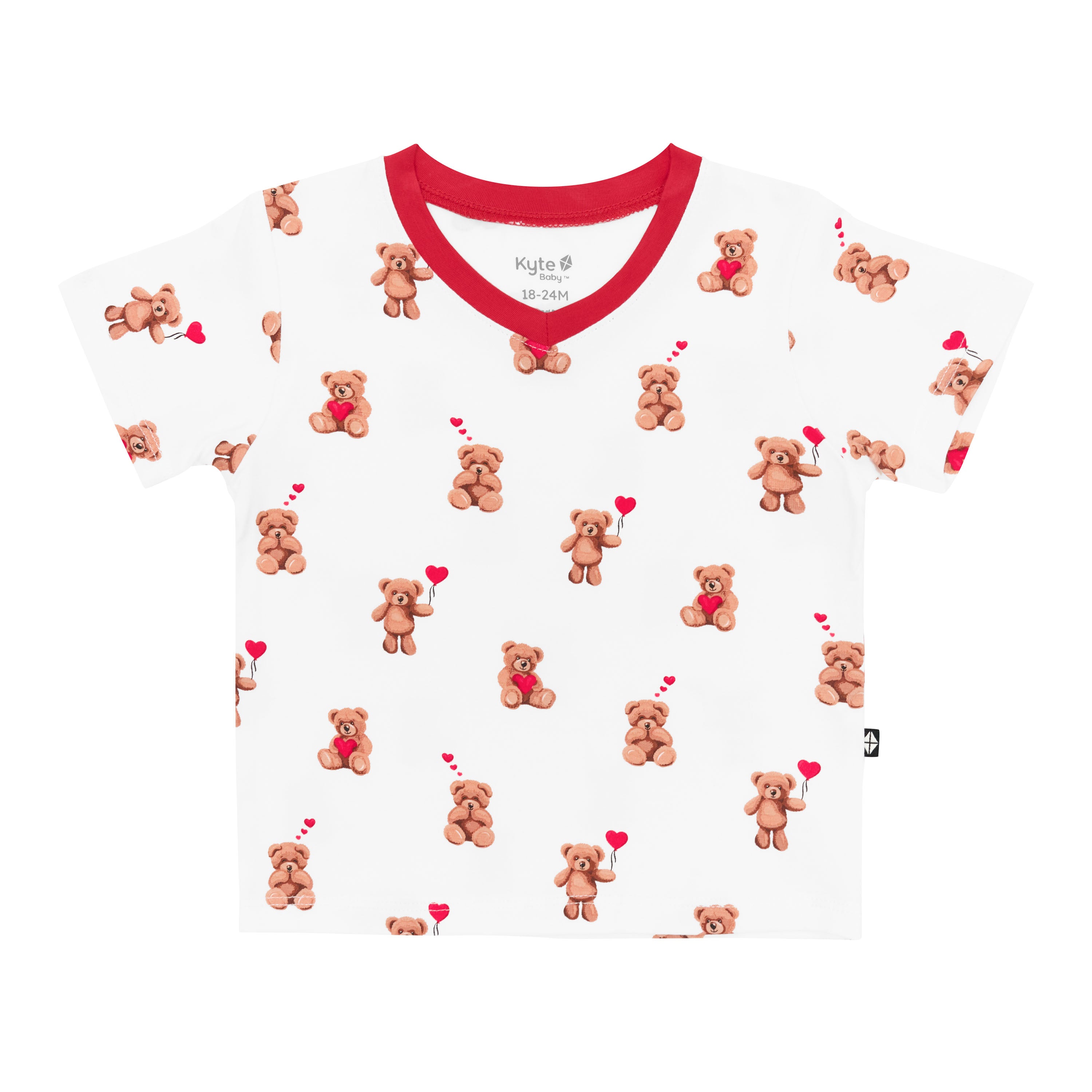 Product photo of the Toddler V-Neck Tee in Bear Hearts