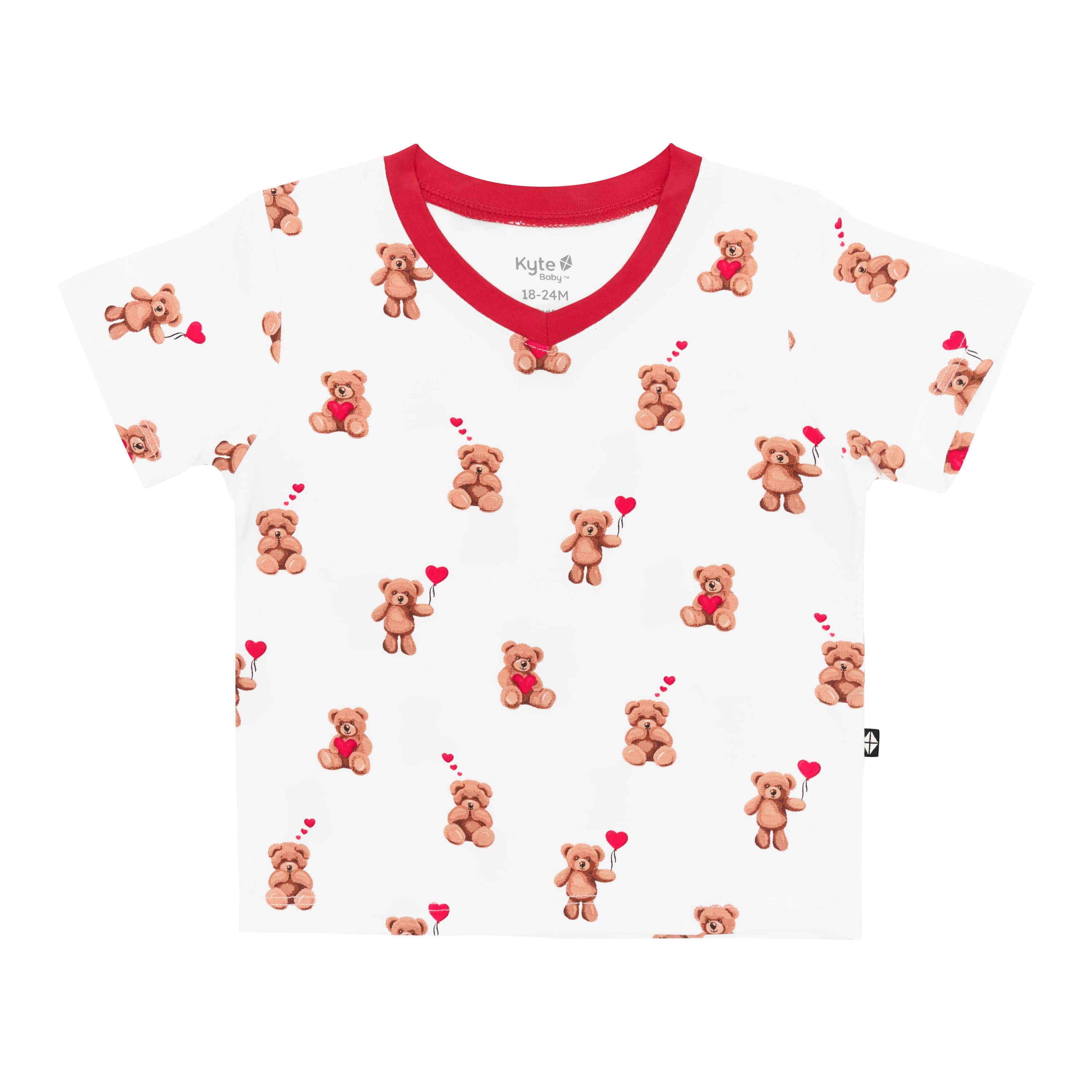 Product photo of the Toddler V-Neck Tee in Bear Hearts