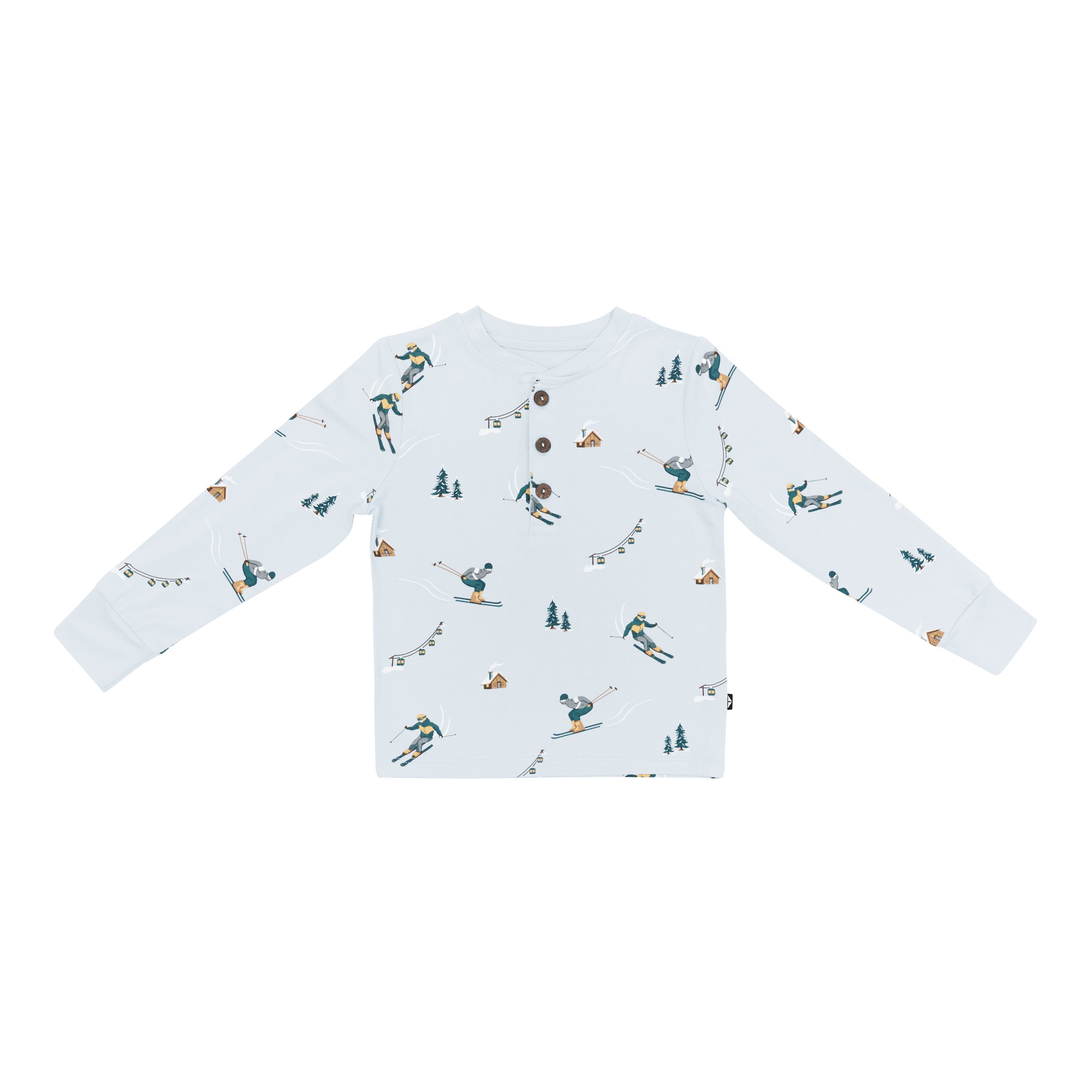 Product photo of the Long Sleeve Toddler Henley Tee in Ski