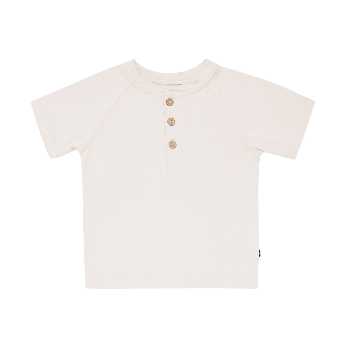 Product photo of the Short Sleeve Toddler Henley Tee in Oat