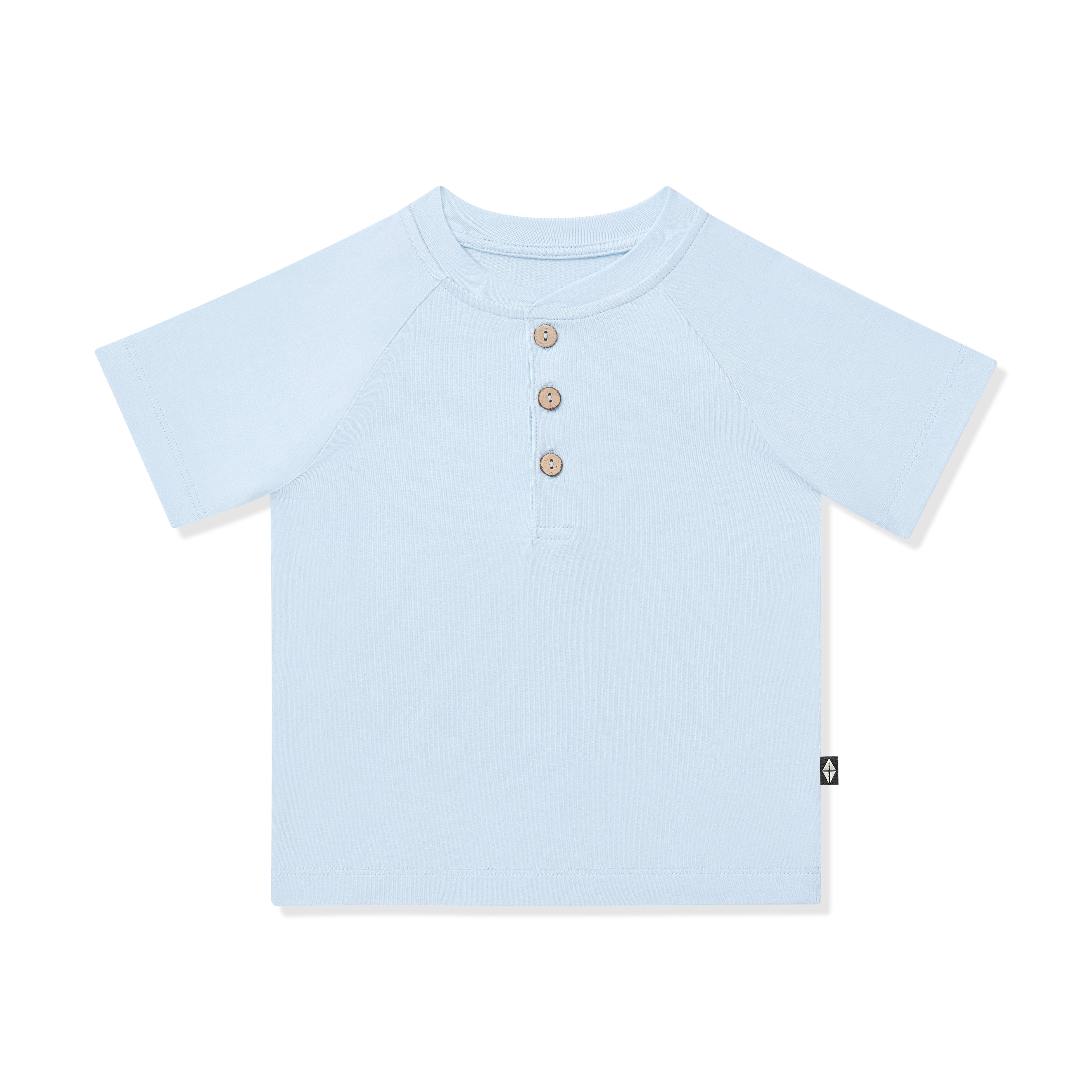 Product photo of the Short Sleeve Toddler Henley Tee in Breeze