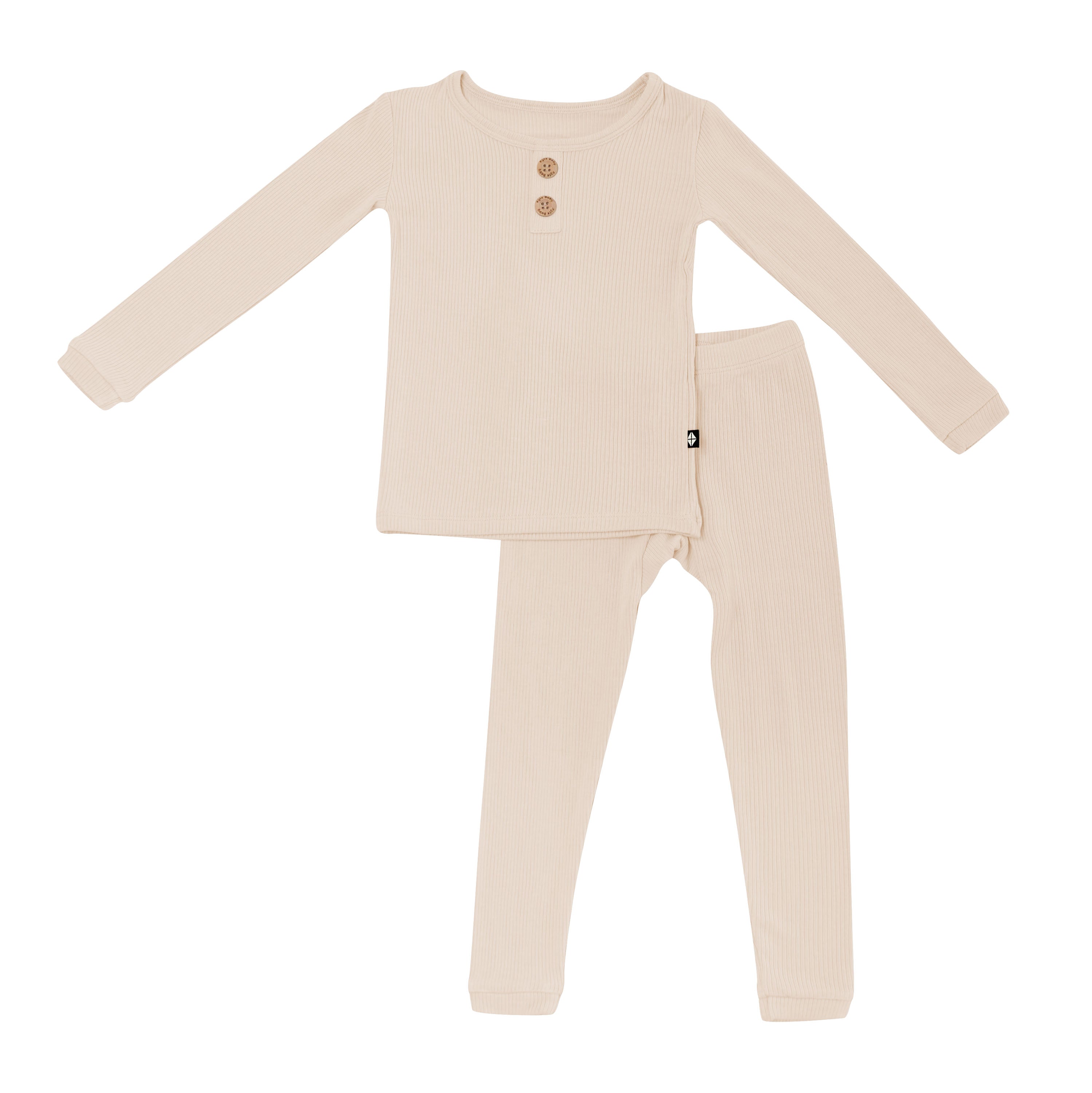 Product photo of the Ribbed Henley Set in Bisque