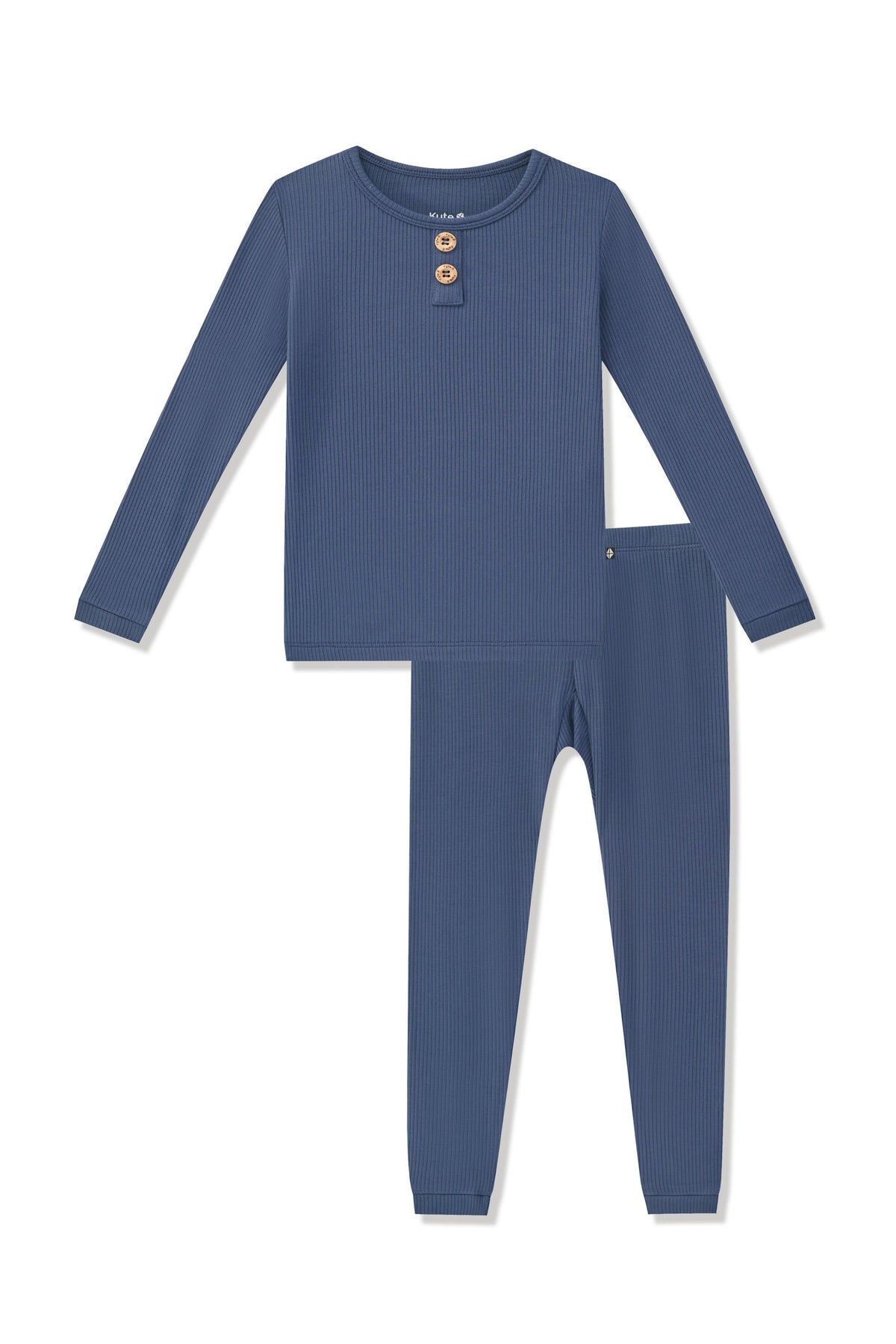 Ribbed Henley Set in Oxford on a white background