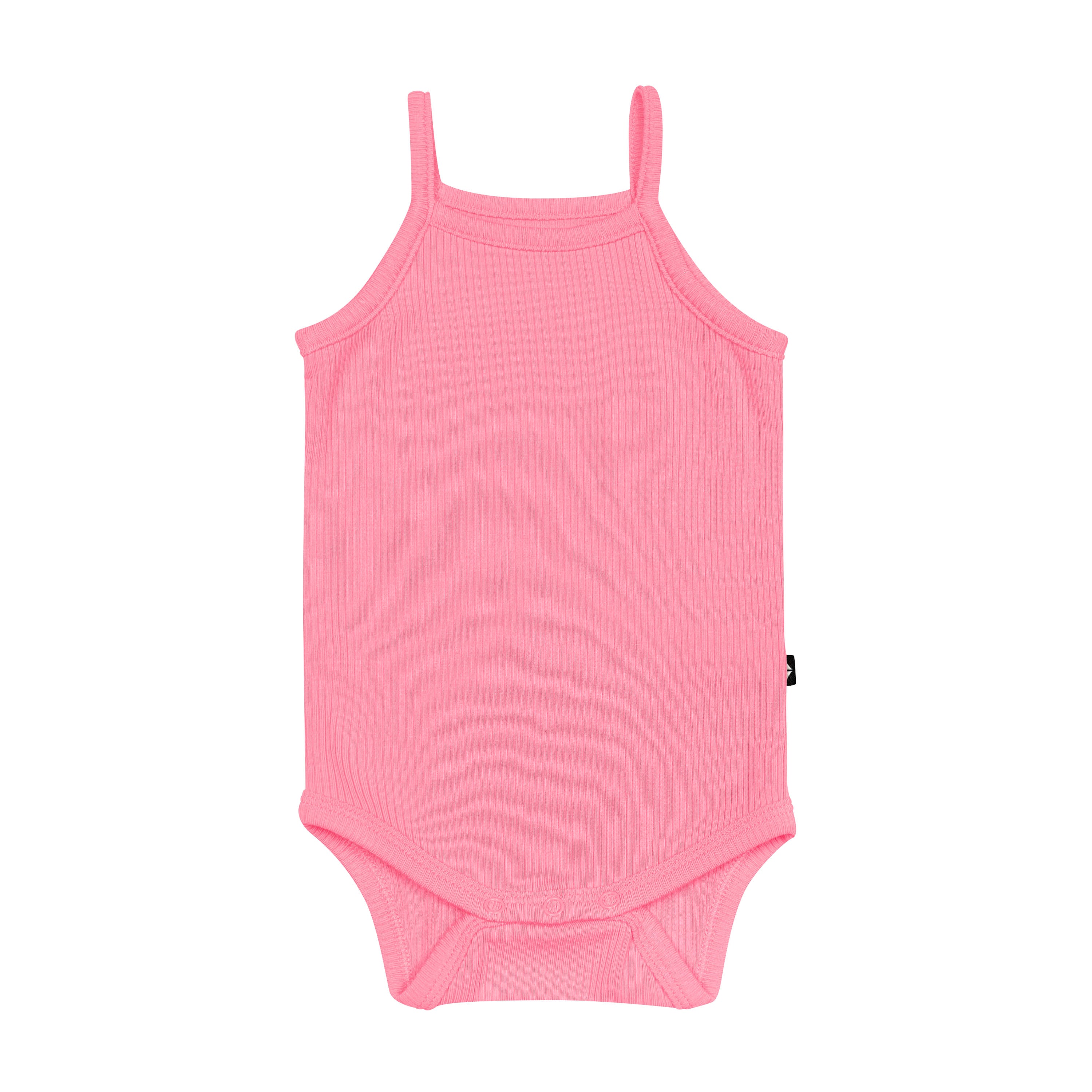 Ribbed Spaghetti Strap Bodysuit in Guava Pink