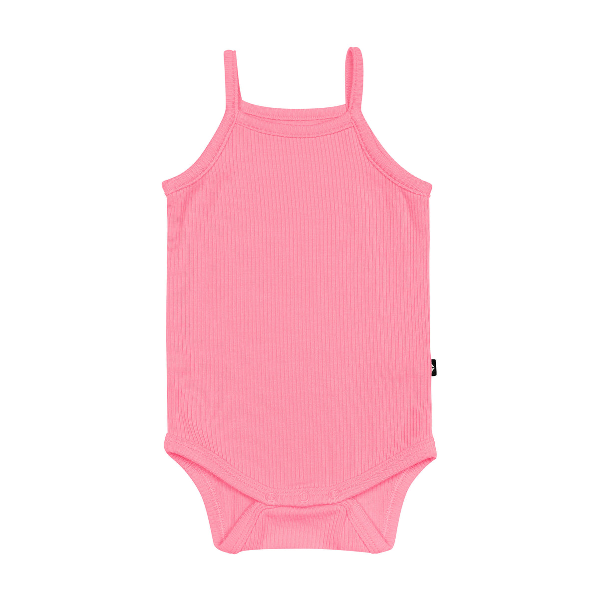 Ribbed Spaghetti Strap Bodysuit in Guava Pink