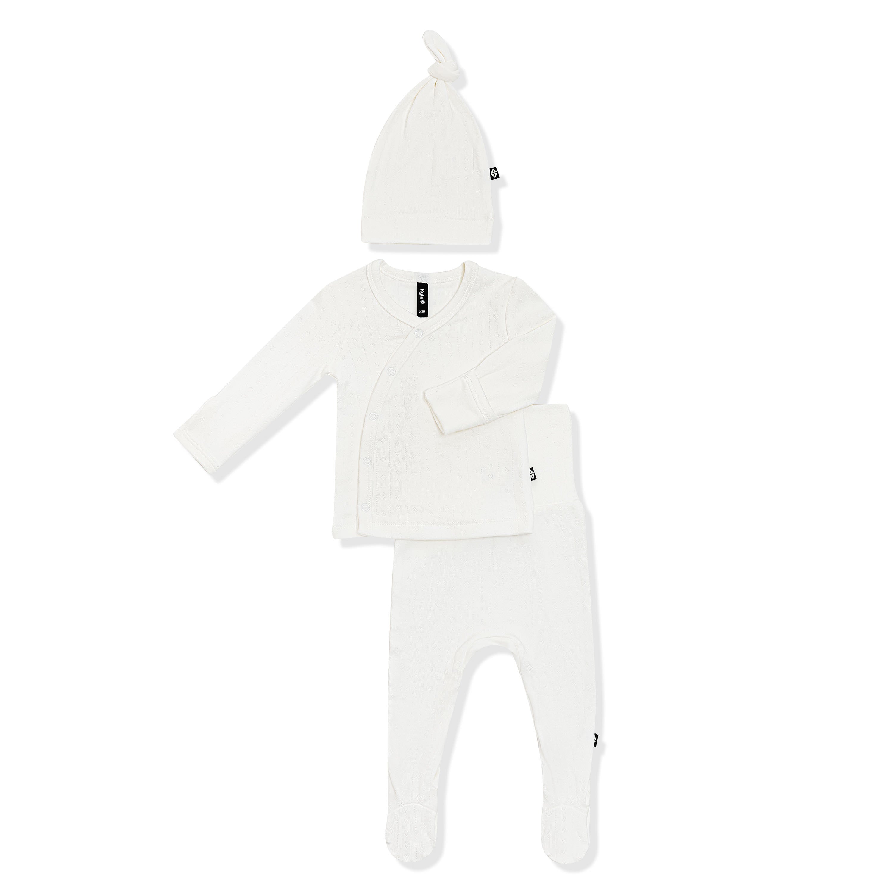 Product photo of the Pointelle Take Me Home Set with Cap in Cloud