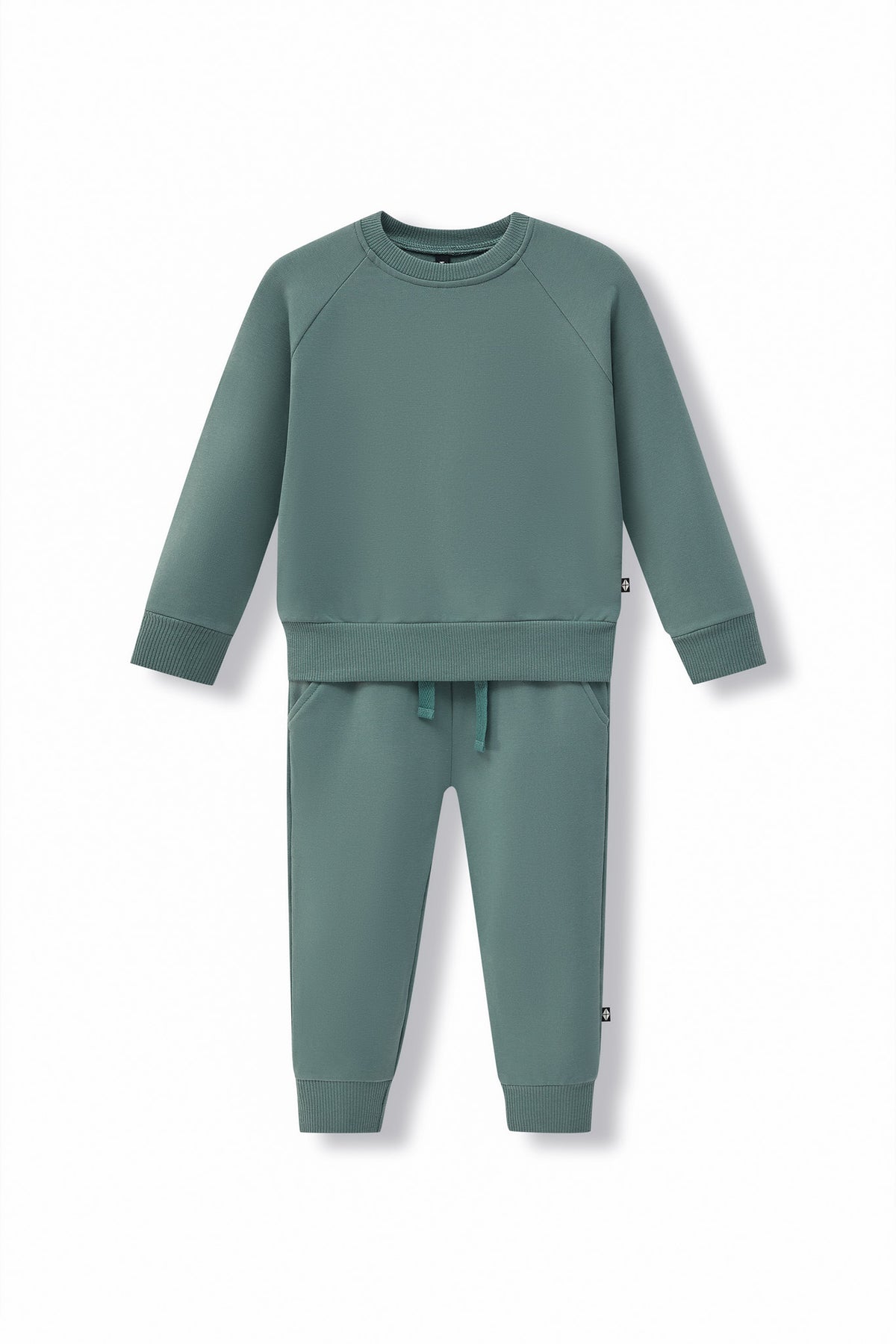 Long Sleeve Jogger Set in Pine color on a white background