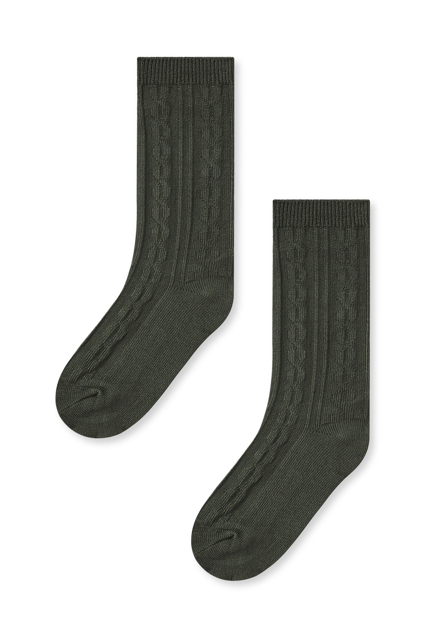 Knee High Socks in Fir on a white background
