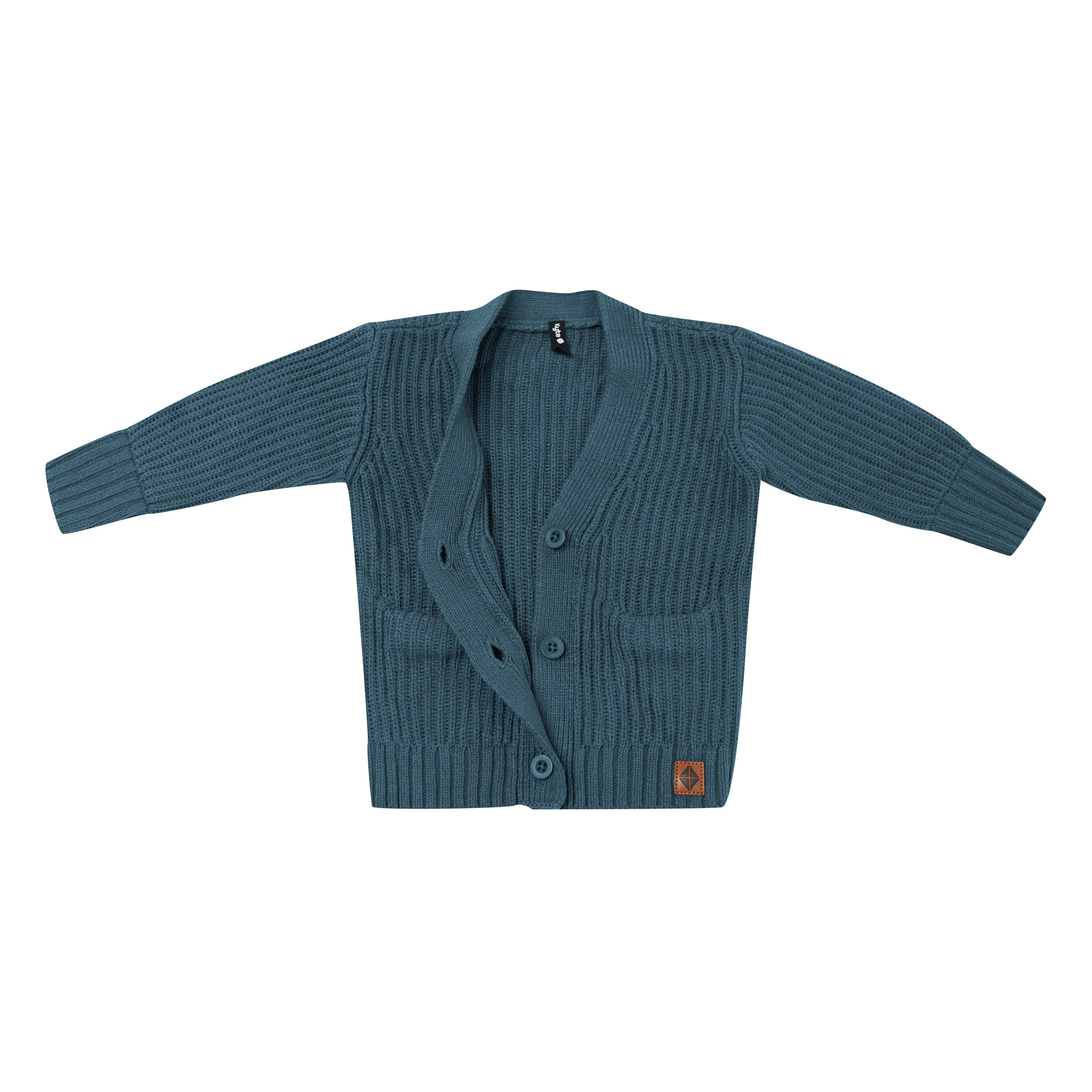 Chunky Knit Oversized Cardigan in Atlantic shown unbuttoned