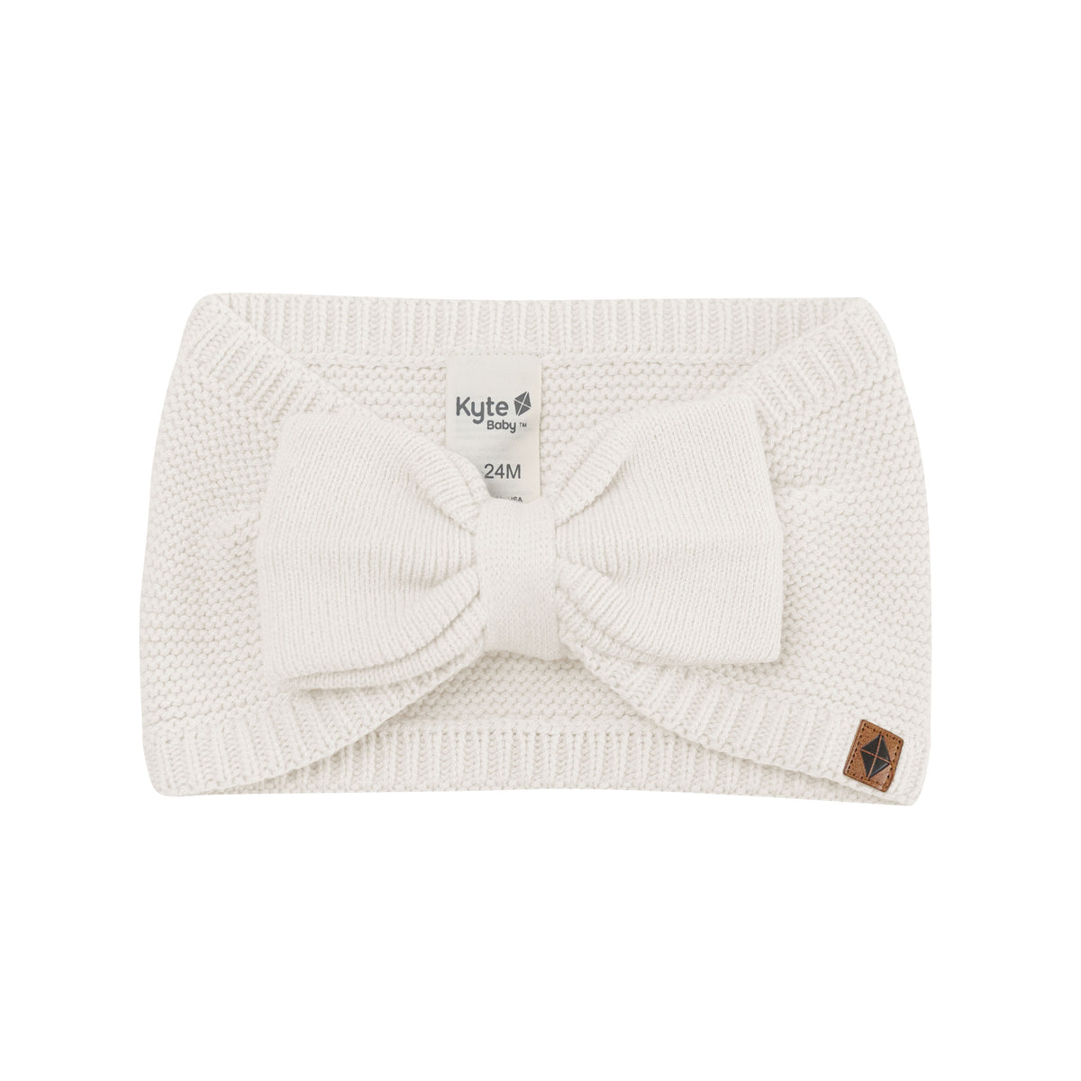 Product photo of the Chunky Knit Adult Bow Headband in Oat