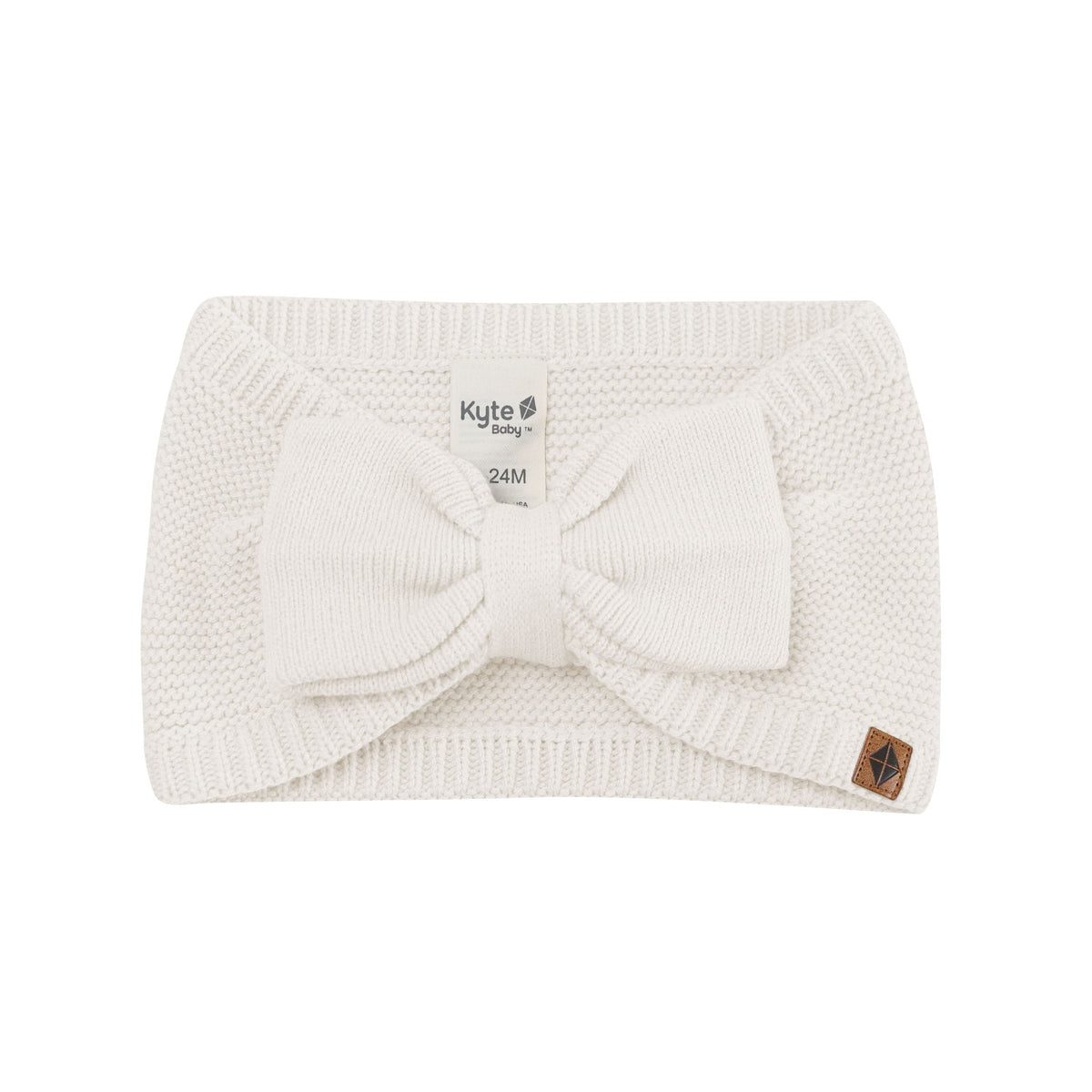 Product photo of the Chunky Knit Adult Bow Headband in Oat