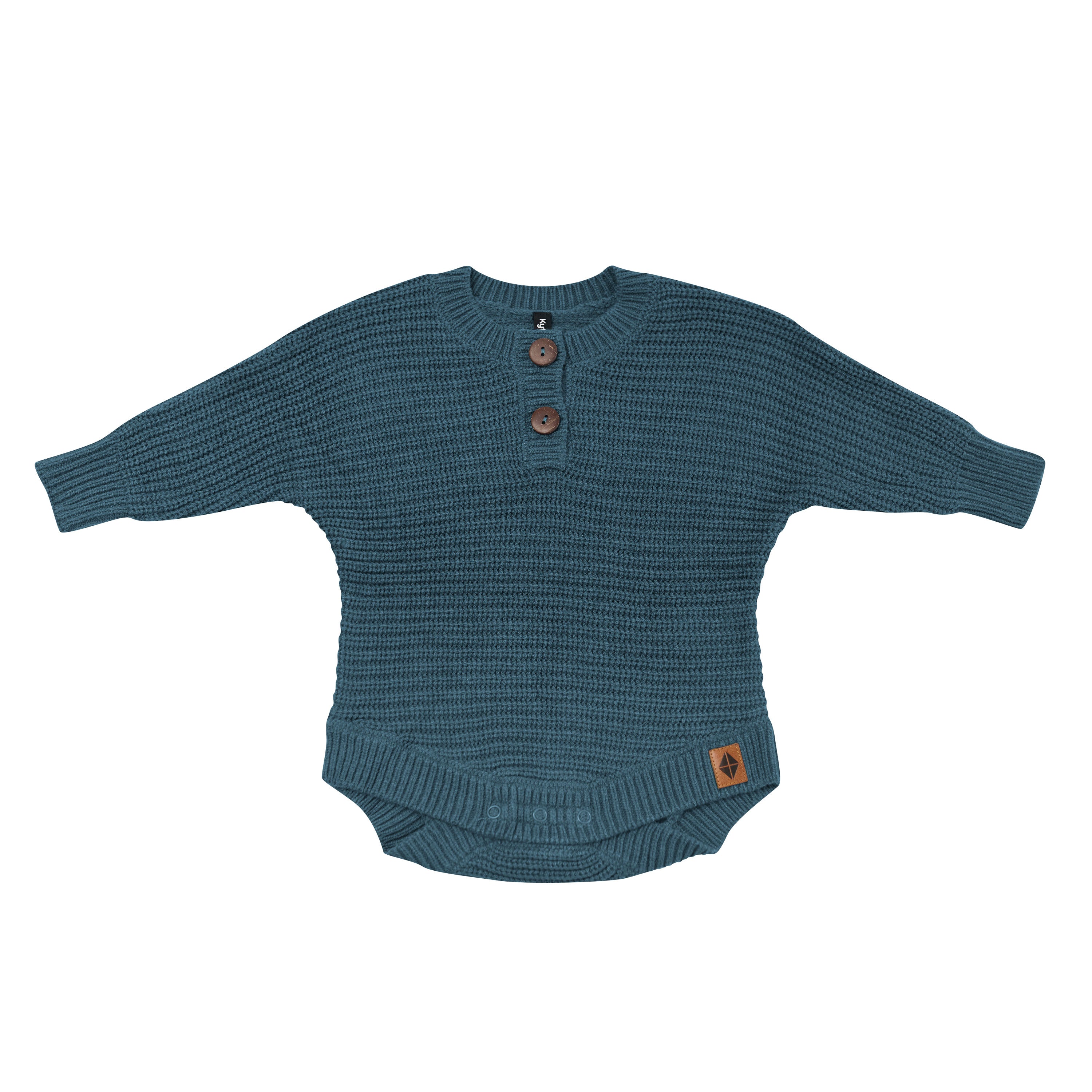 Product photo of the Chunky Knit Romper in Atlantic