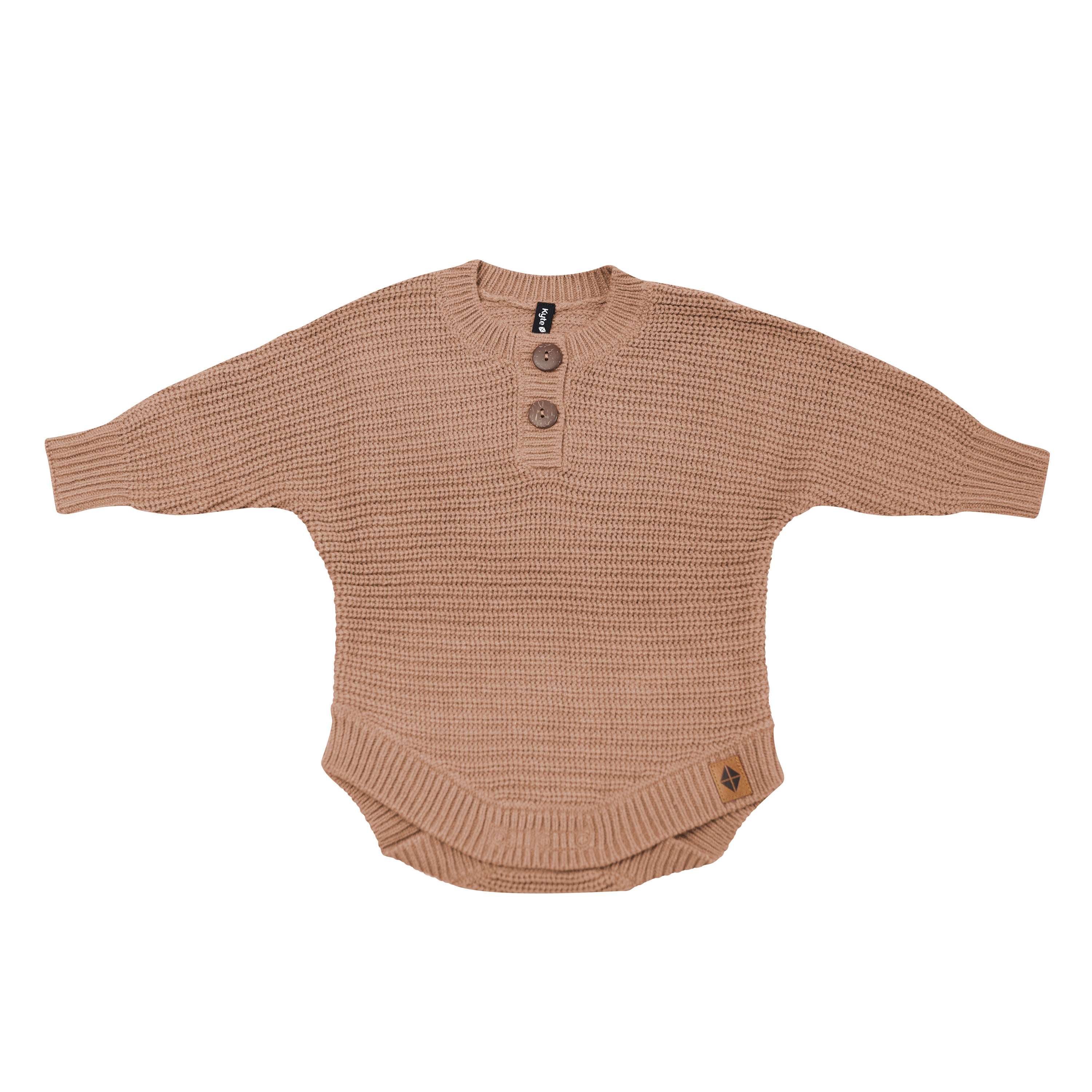 Product photo of the Chunky Knit Romper in Latte