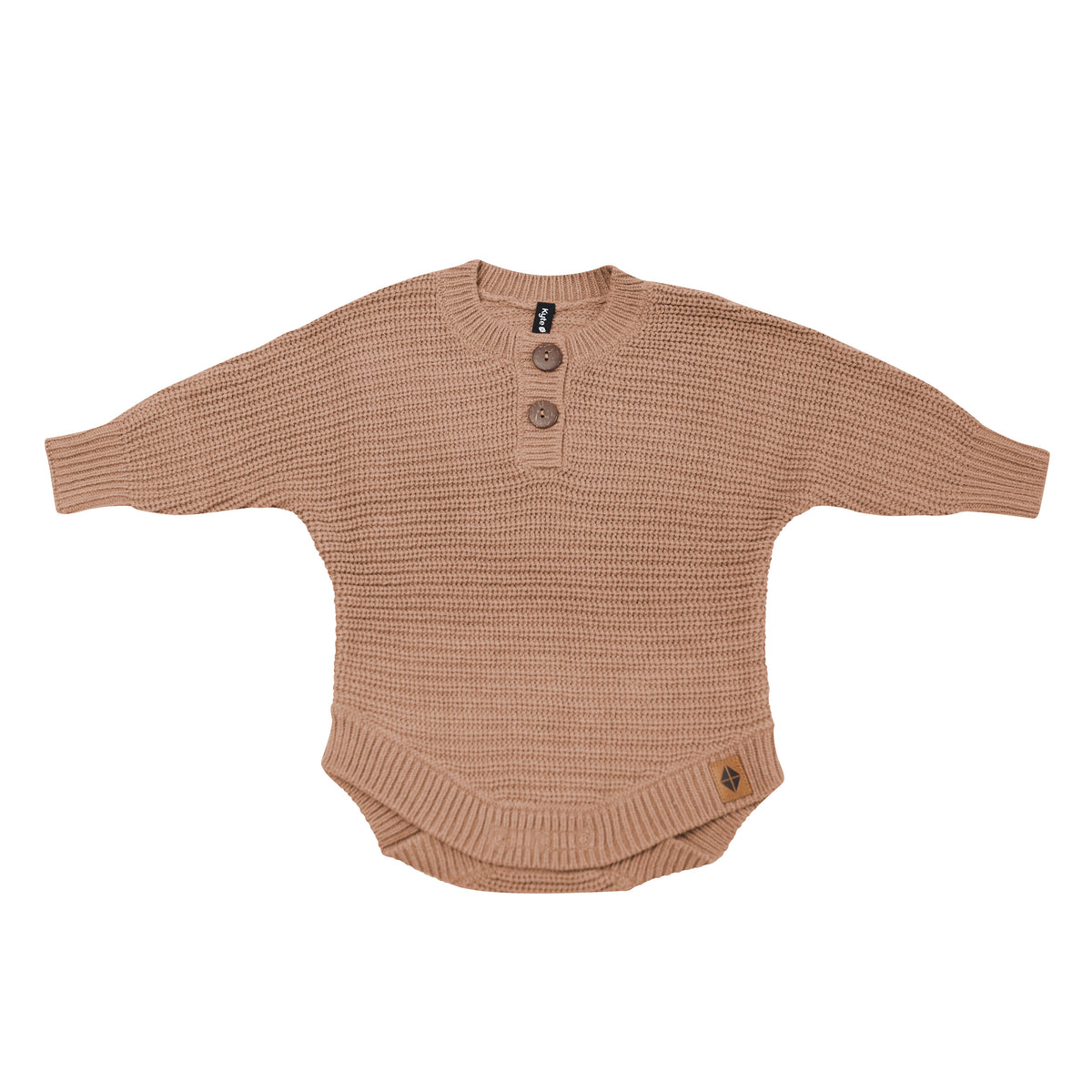 Product photo of the Chunky Knit Romper in Latte