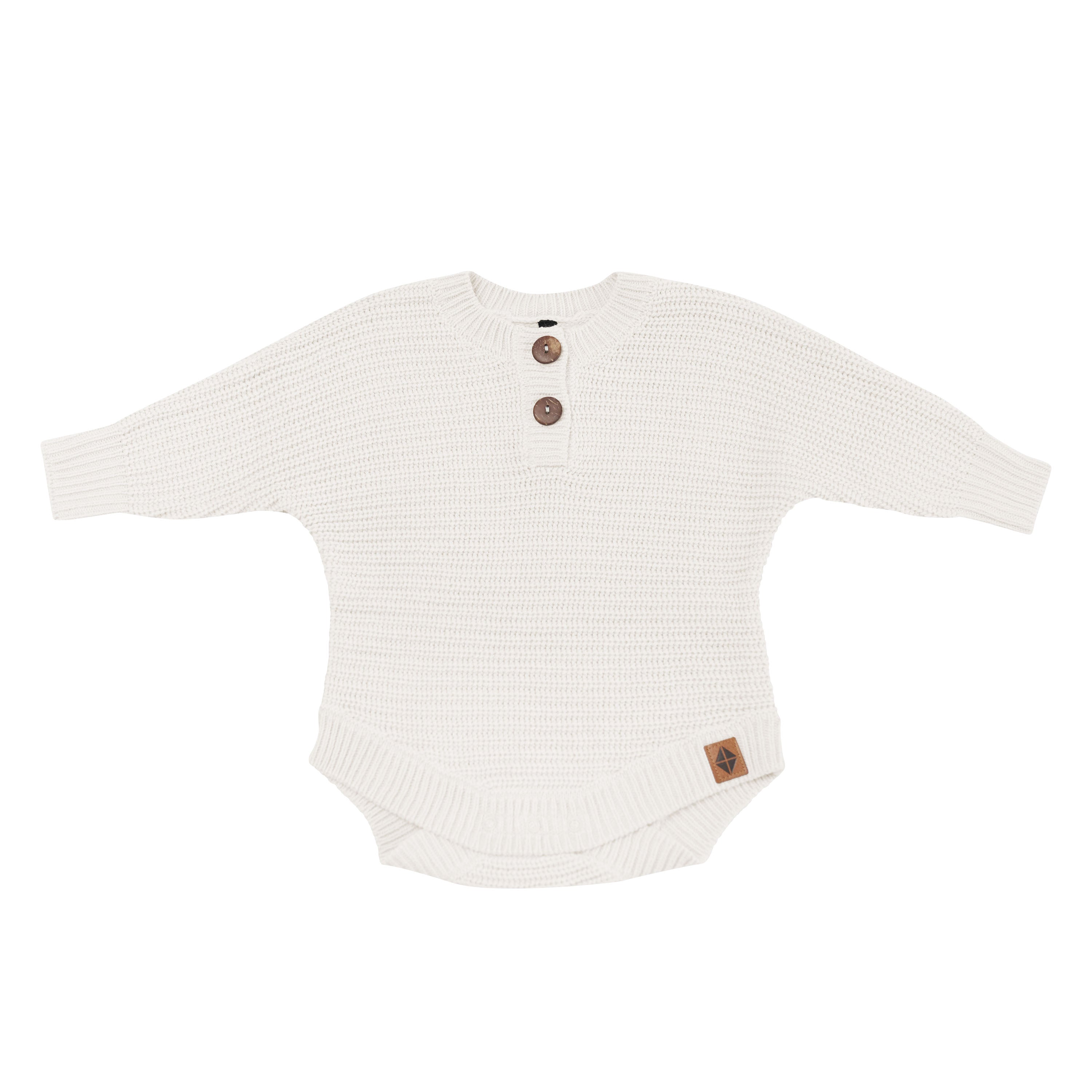 Product photo of the Chunky Knit Romper in Oat