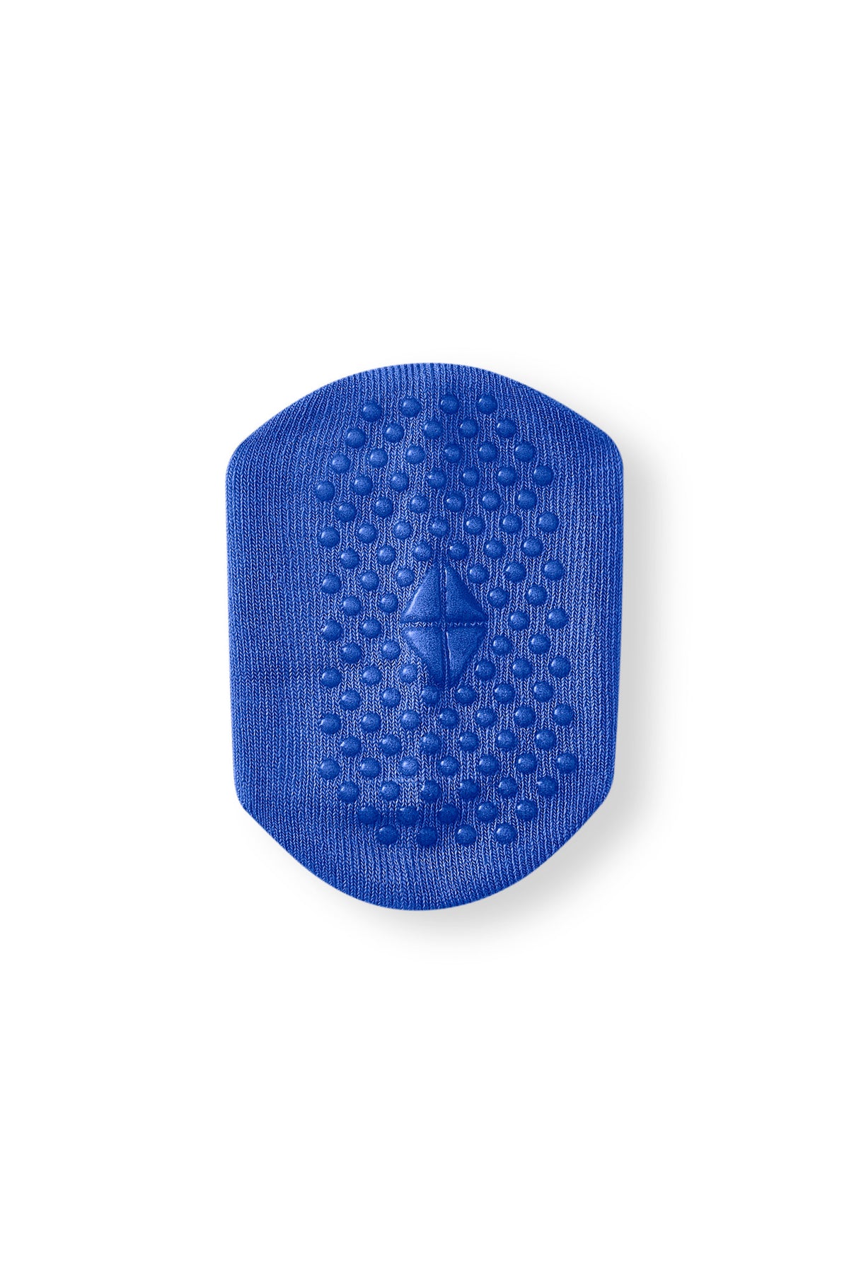 A blue textured silicone massage pad with a diamond-shaped center, shown on a plain white background.